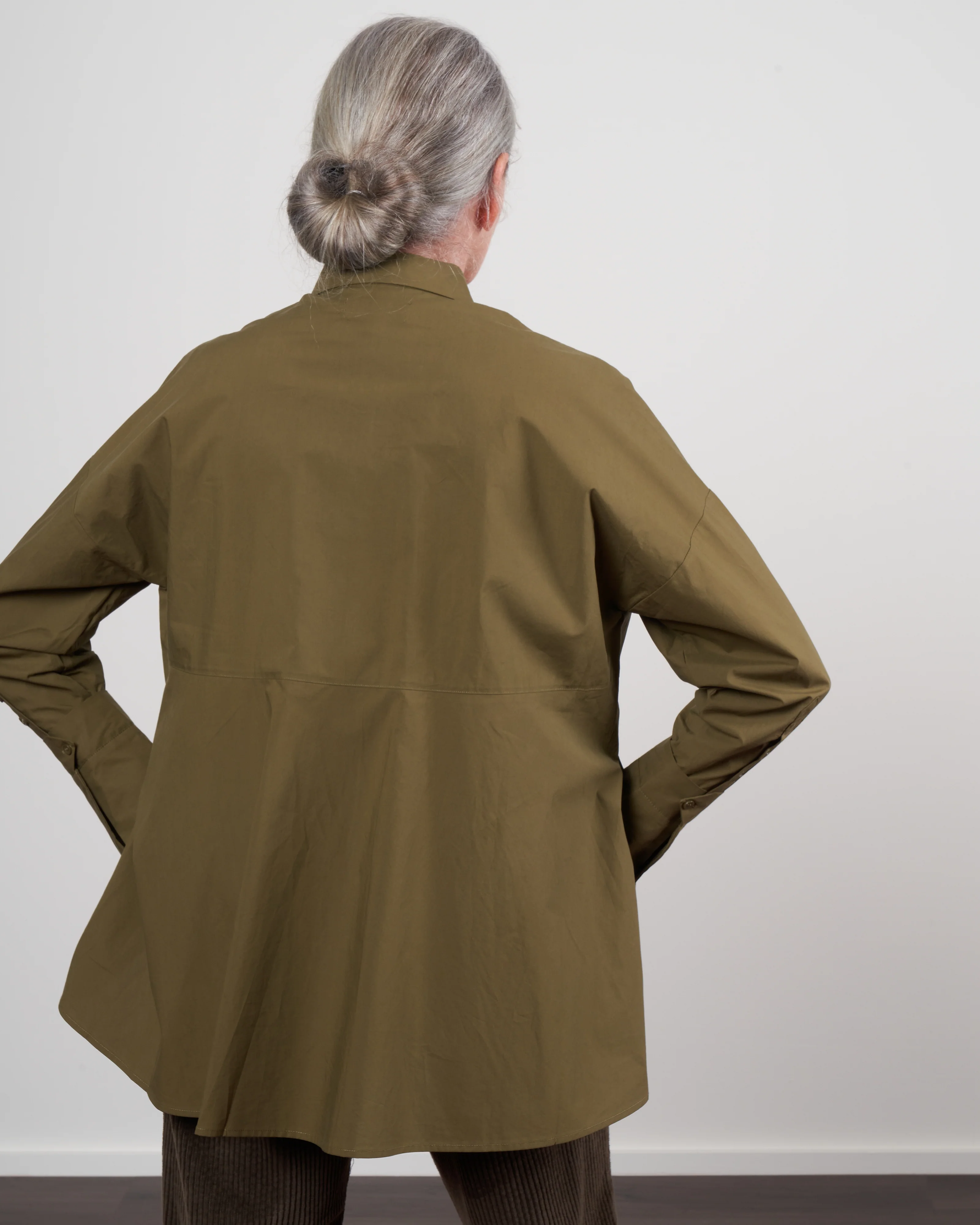shirt with scarf - khaki - Image 4