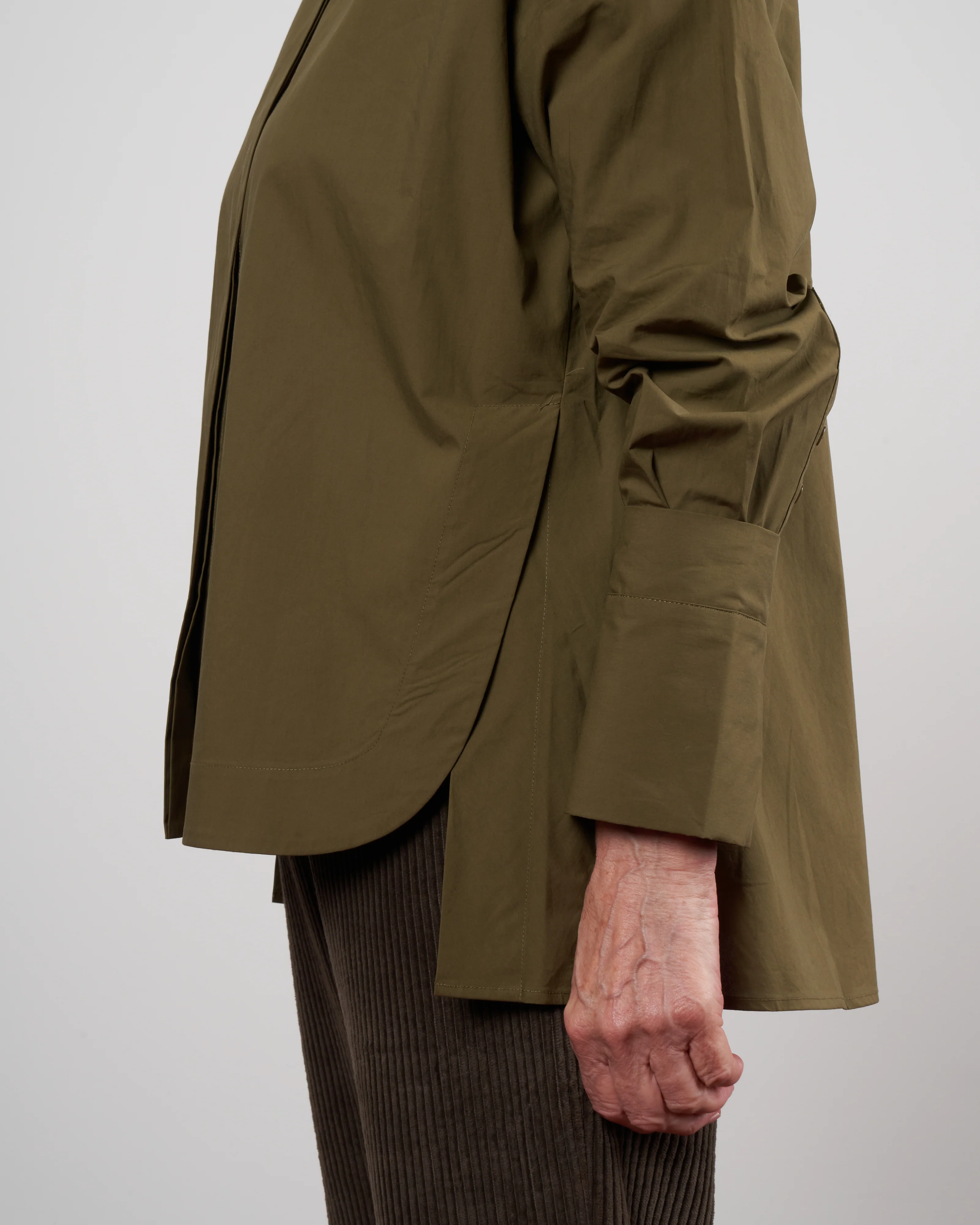 shirt with scarf - khaki - Image 5