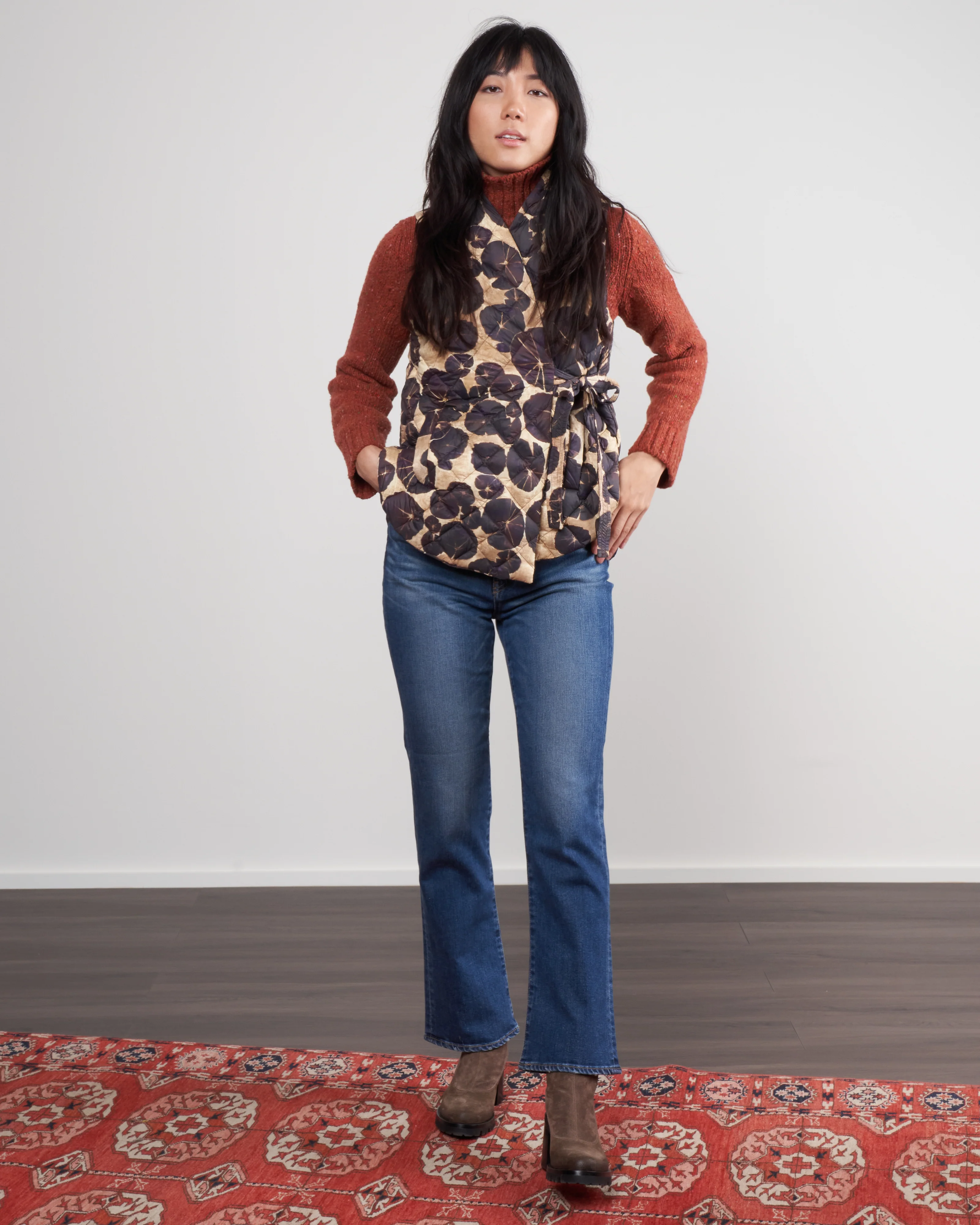 side tie vest - water lily - Image 2