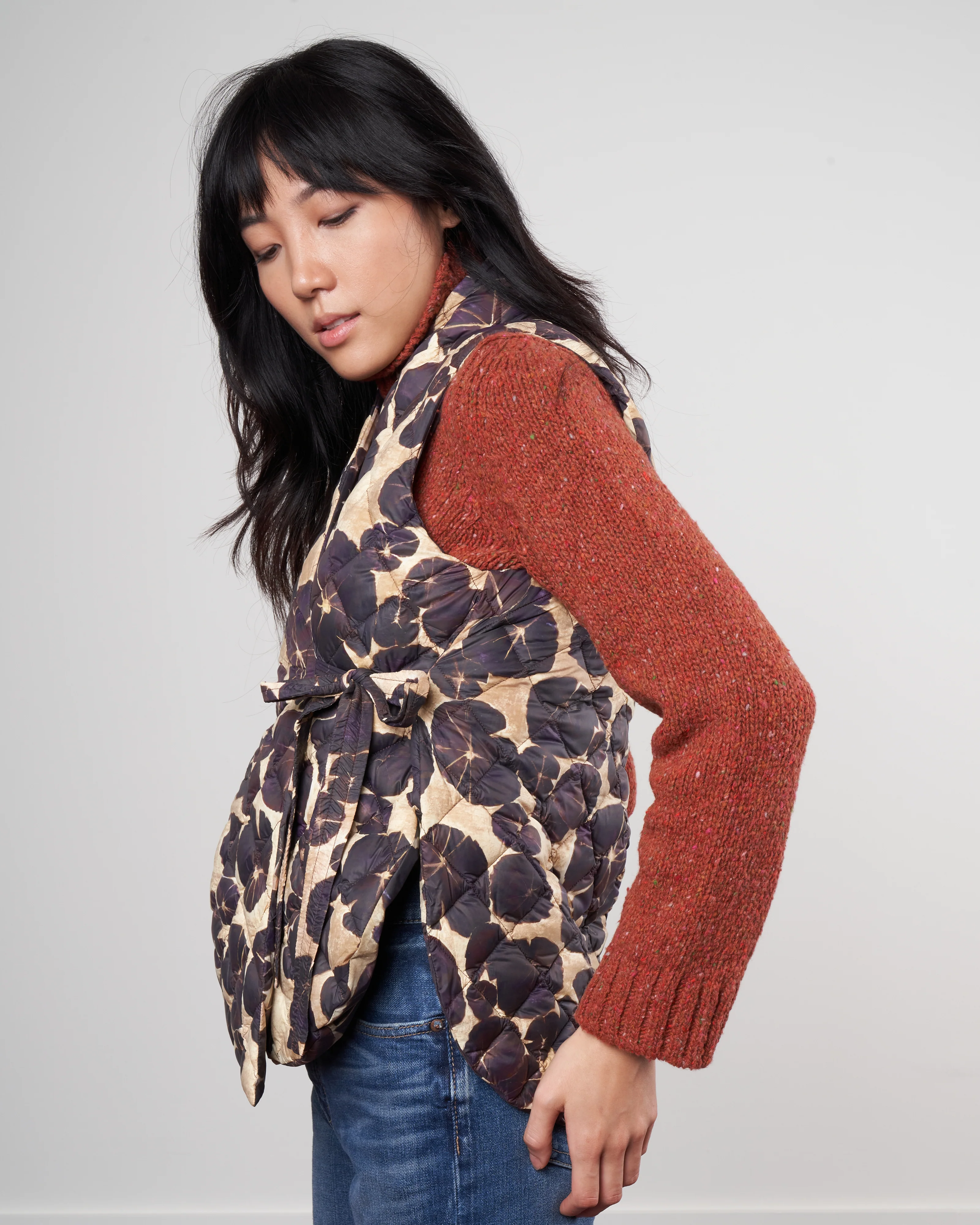 side tie vest - water lily - Image 3