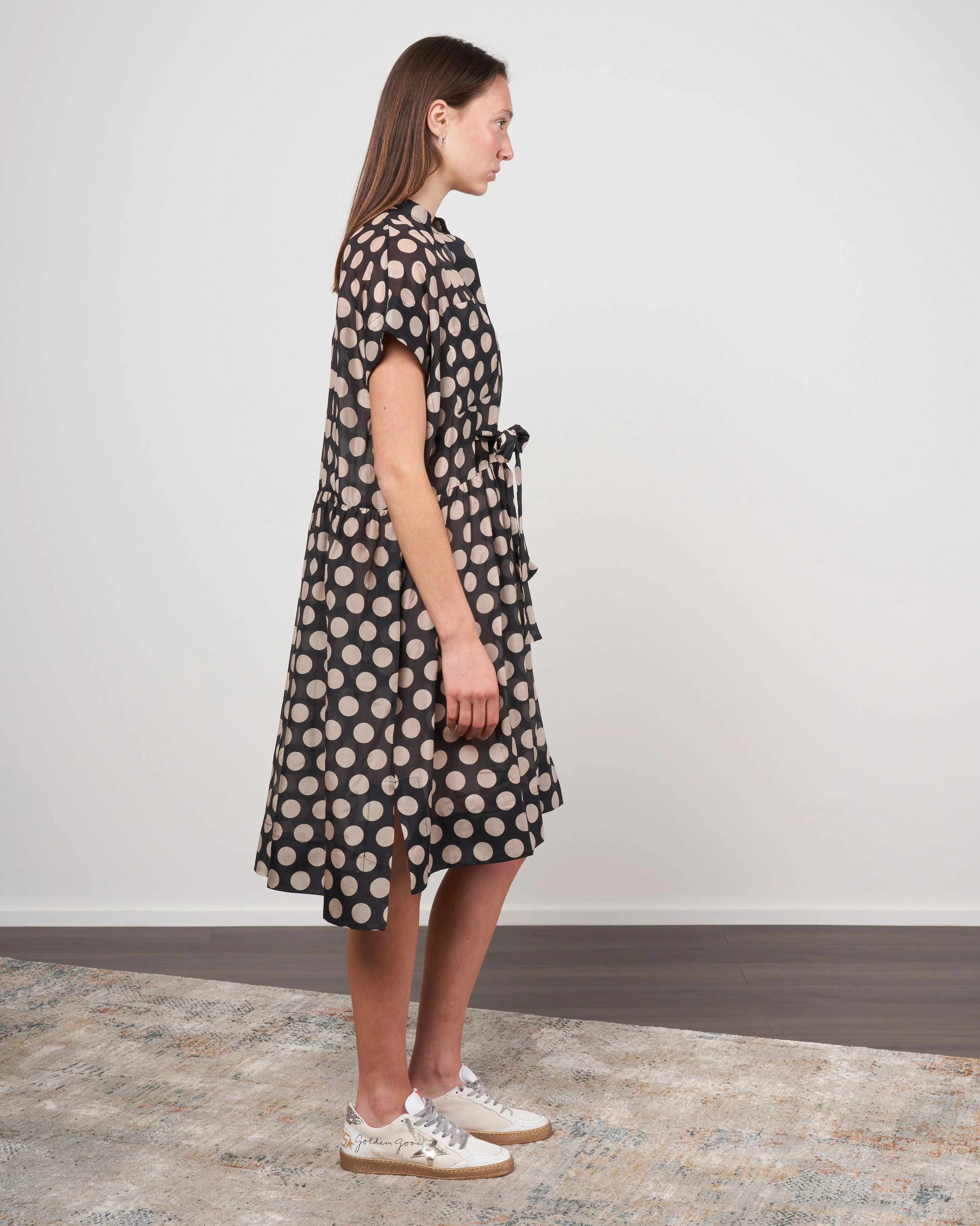 silk/cotton dot dress - 600 black - Image 2