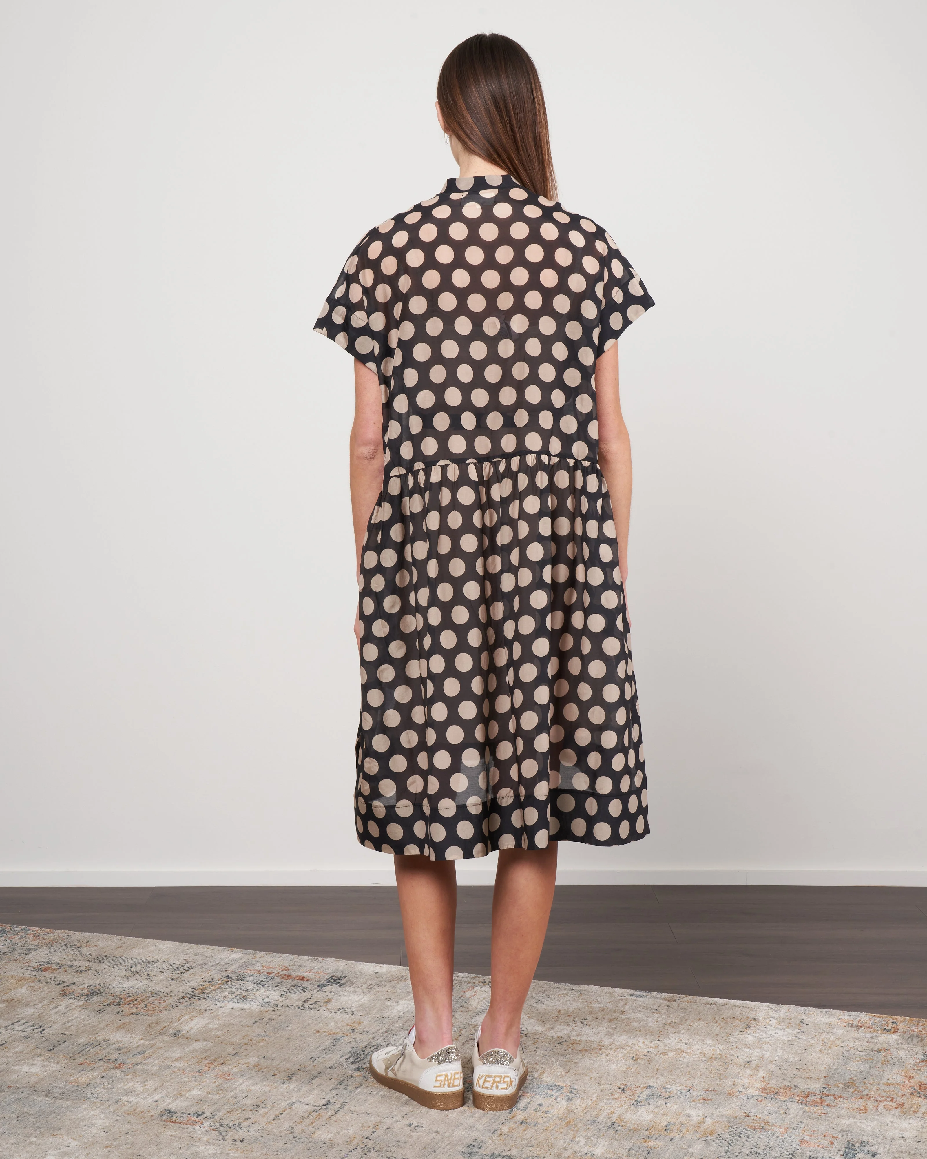silk/cotton dot dress - 600 black - Image 3