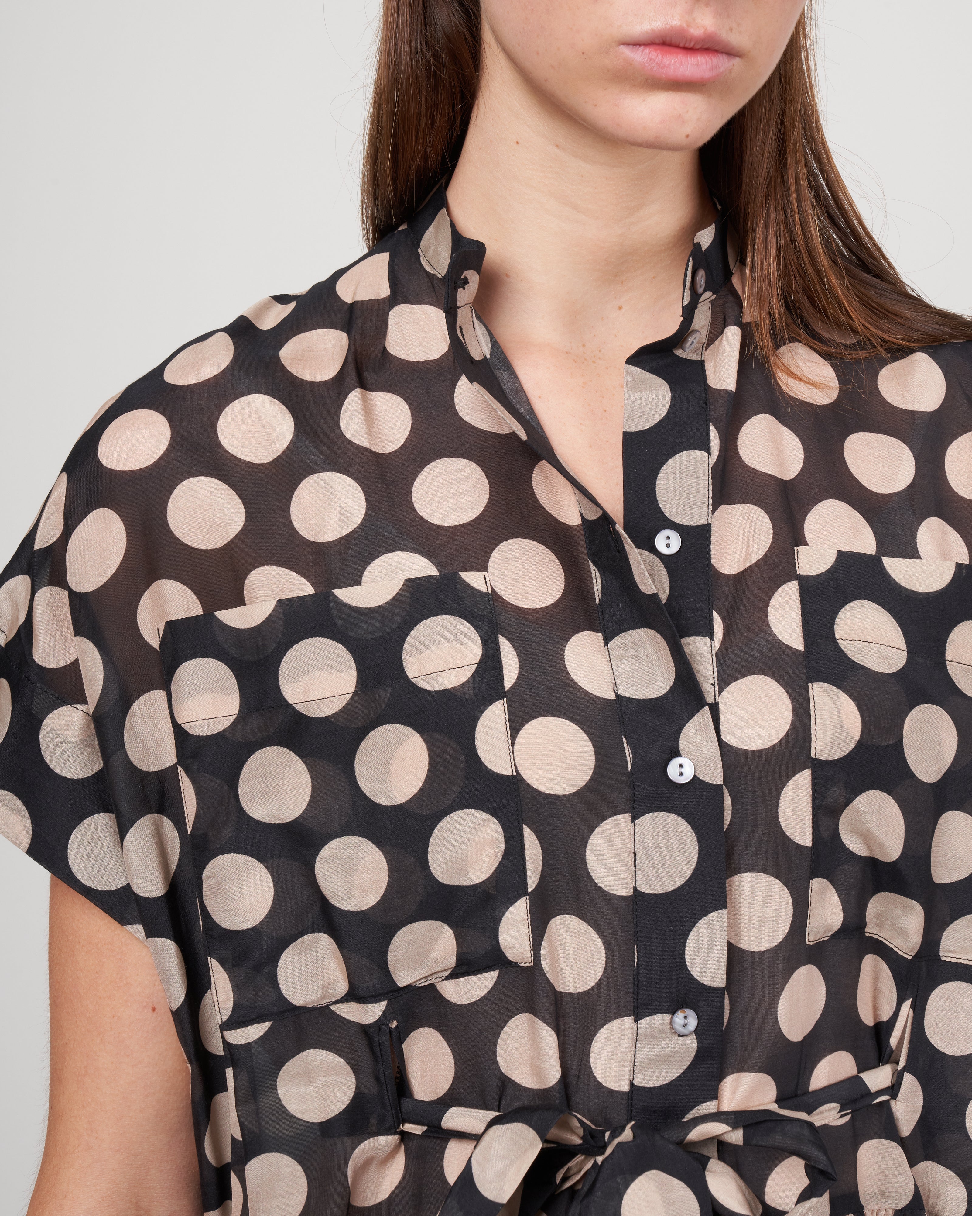 silk/cotton dot dress - 600 black - Image 5