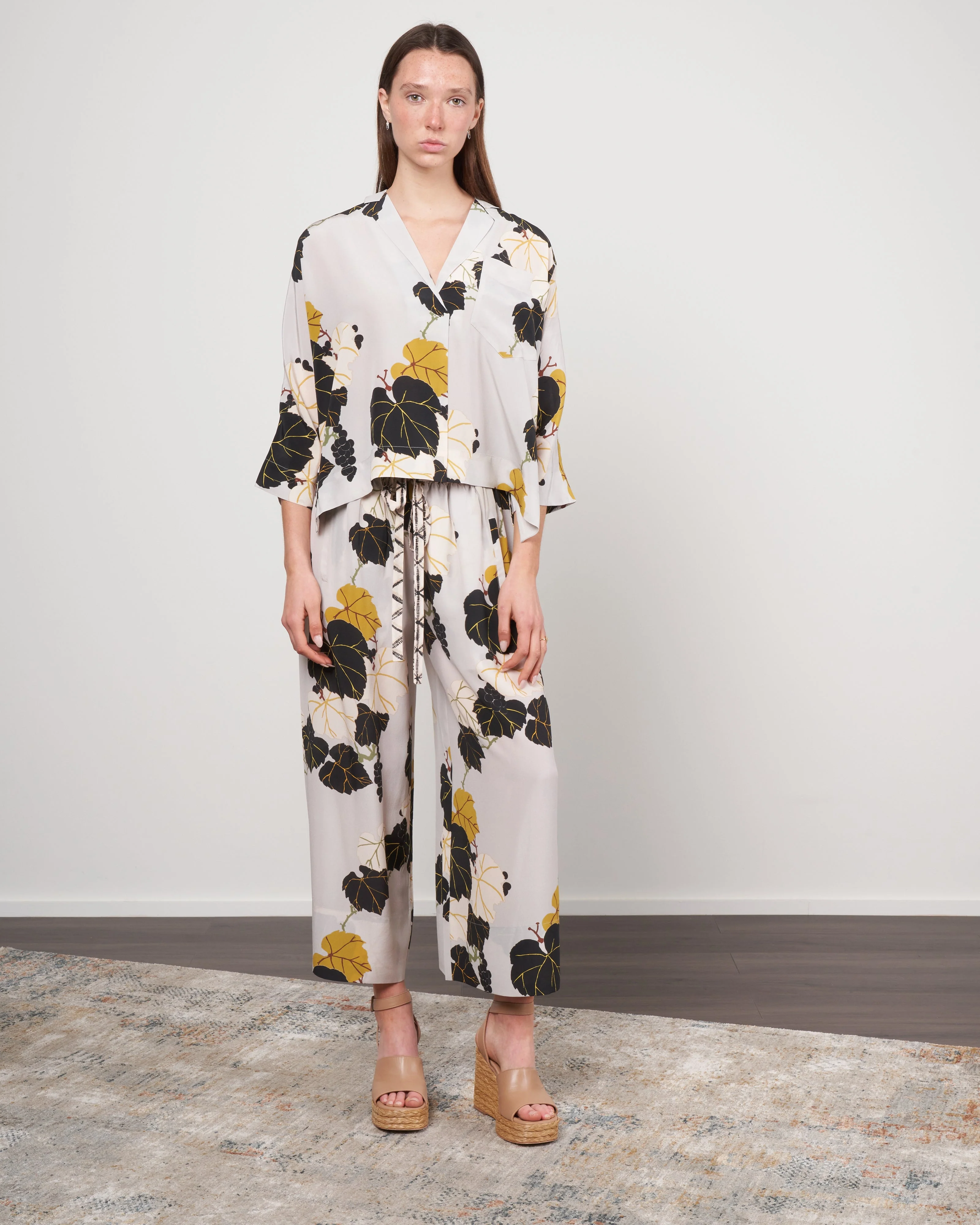 silk print pants - 005 stone - Image 2