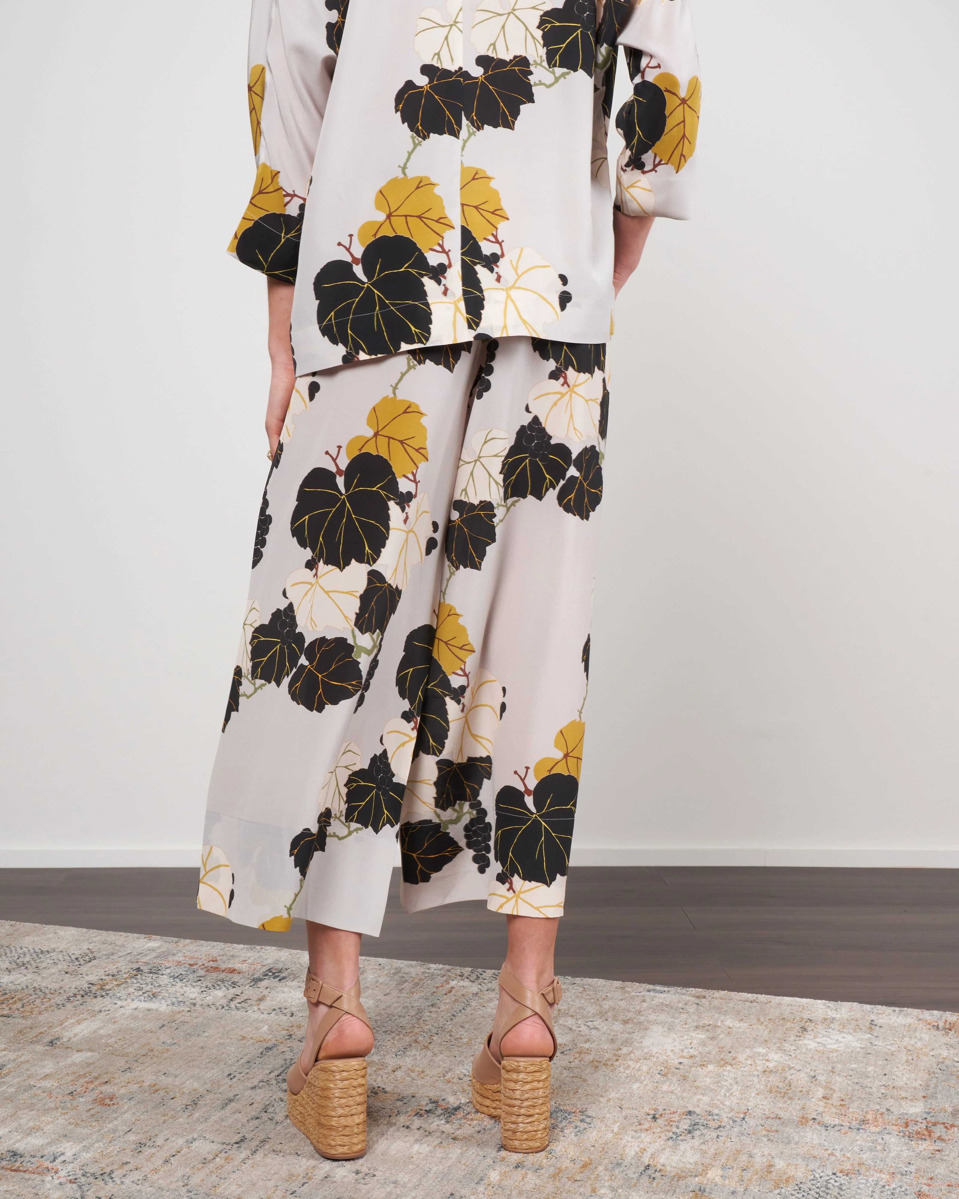 silk print pants - 005 stone - Image 4