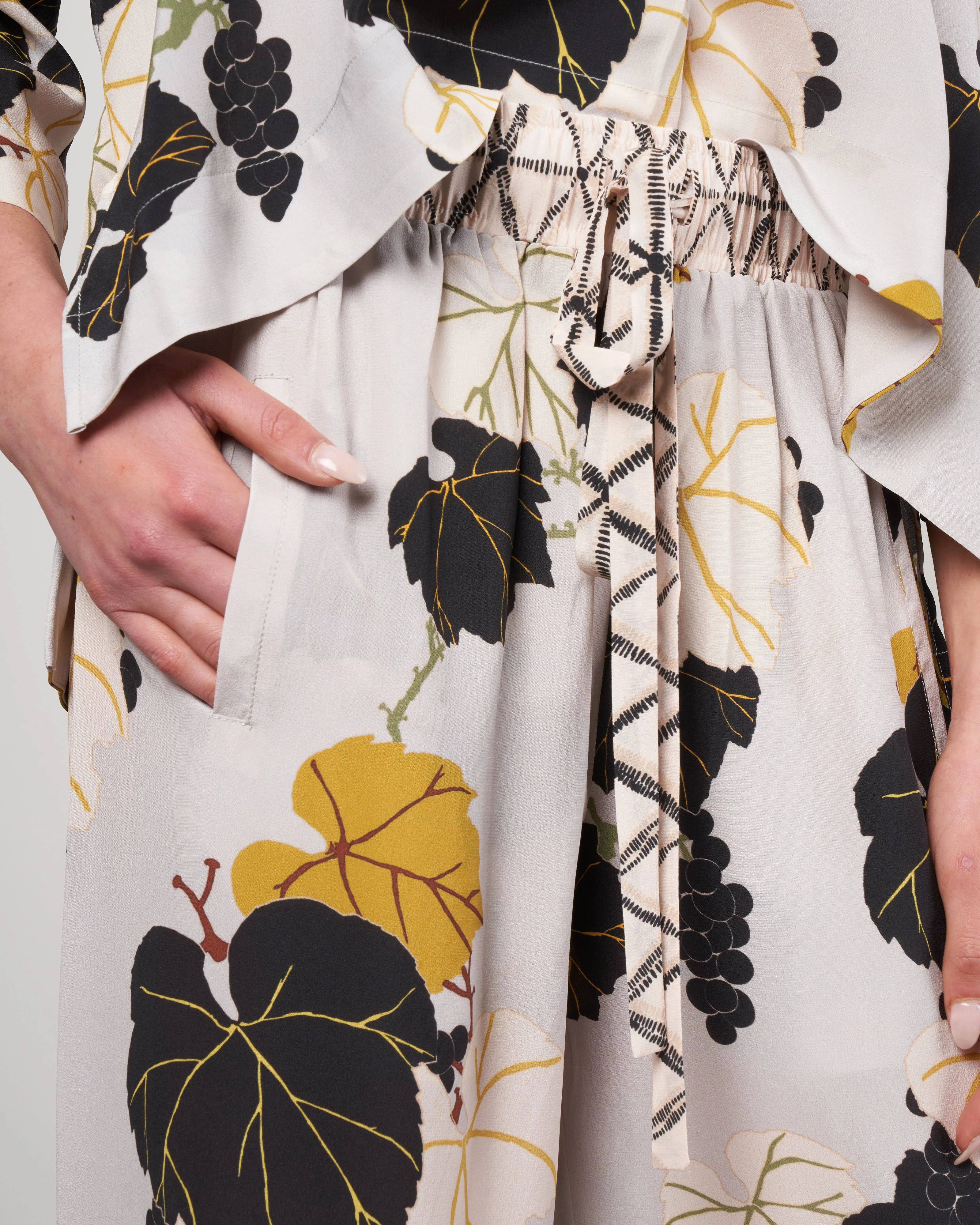 silk print pants - 005 stone - Image 5