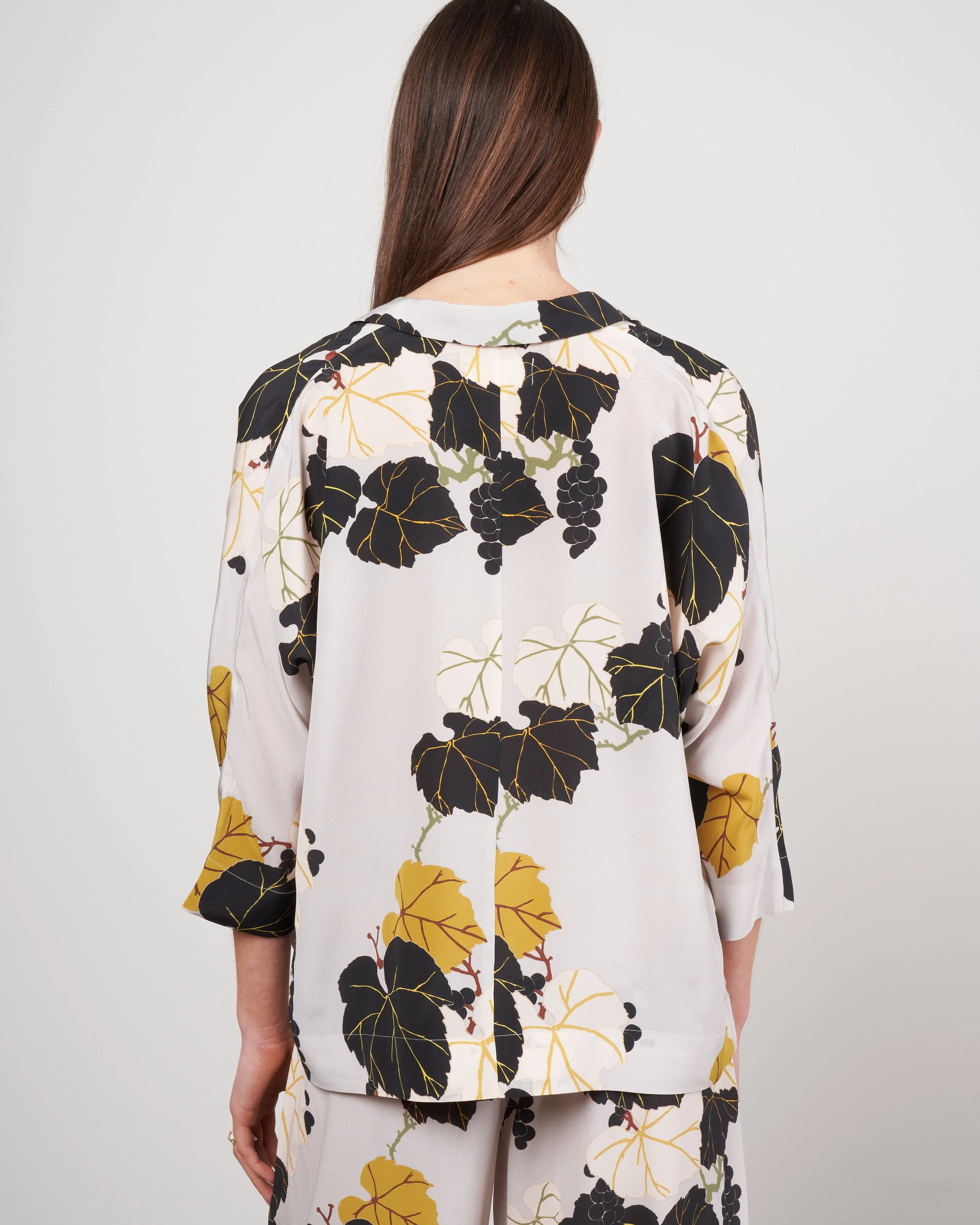 silk print shirt - 005 stone - Image 4