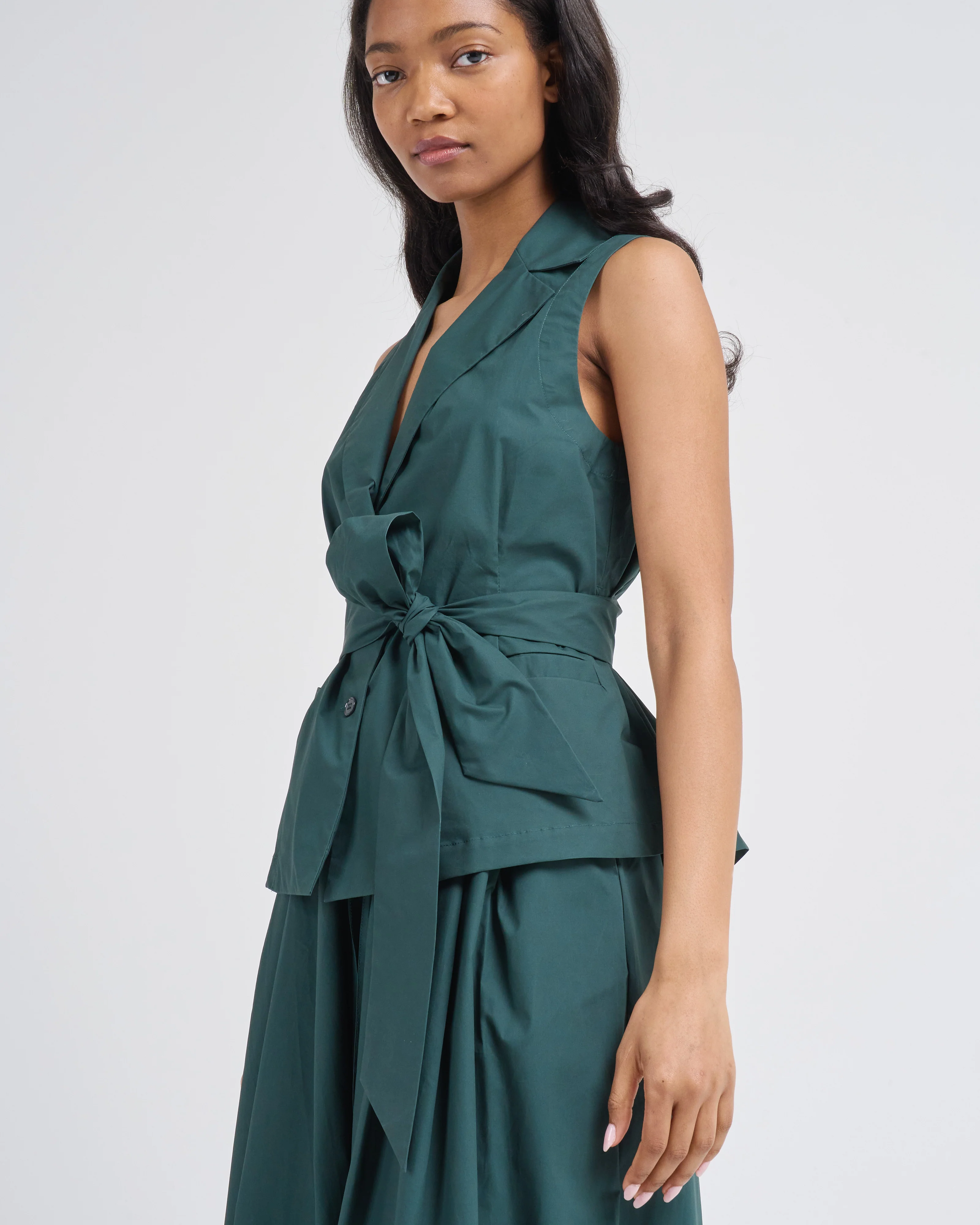 sleeveless front tie top - Image 2