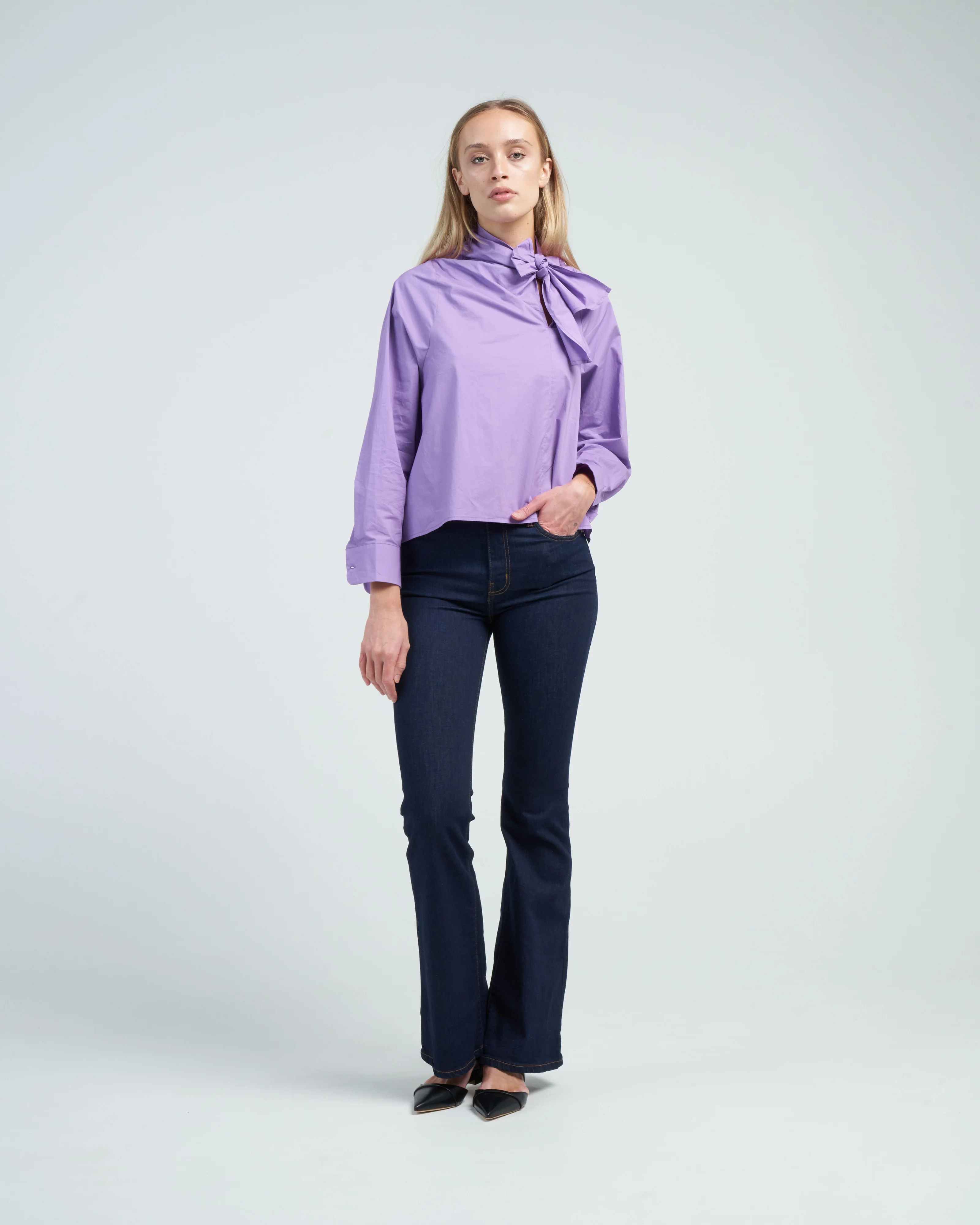 taffeta blouse - violet - Image 2