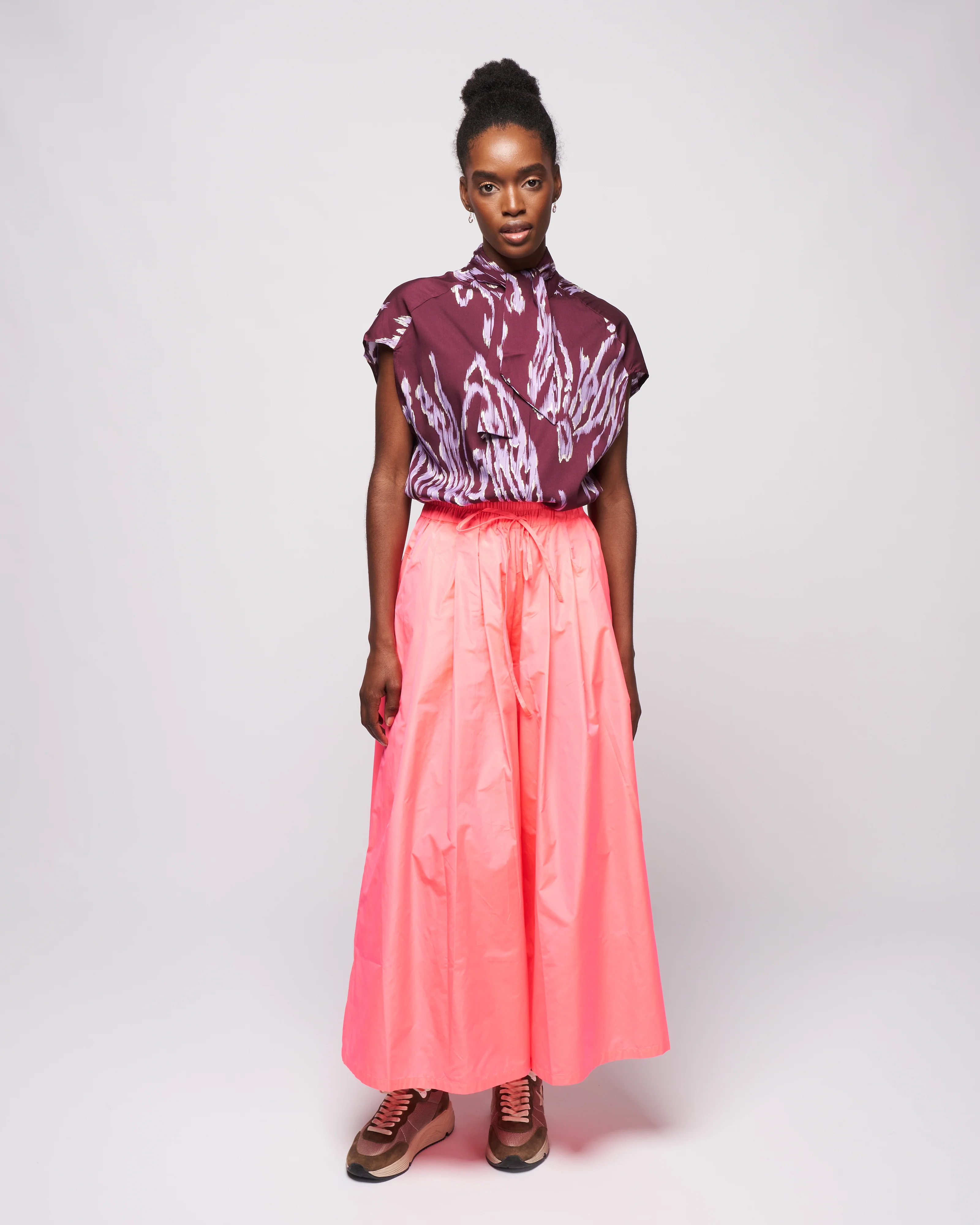taffeta full pant - pink fluor - Image 2