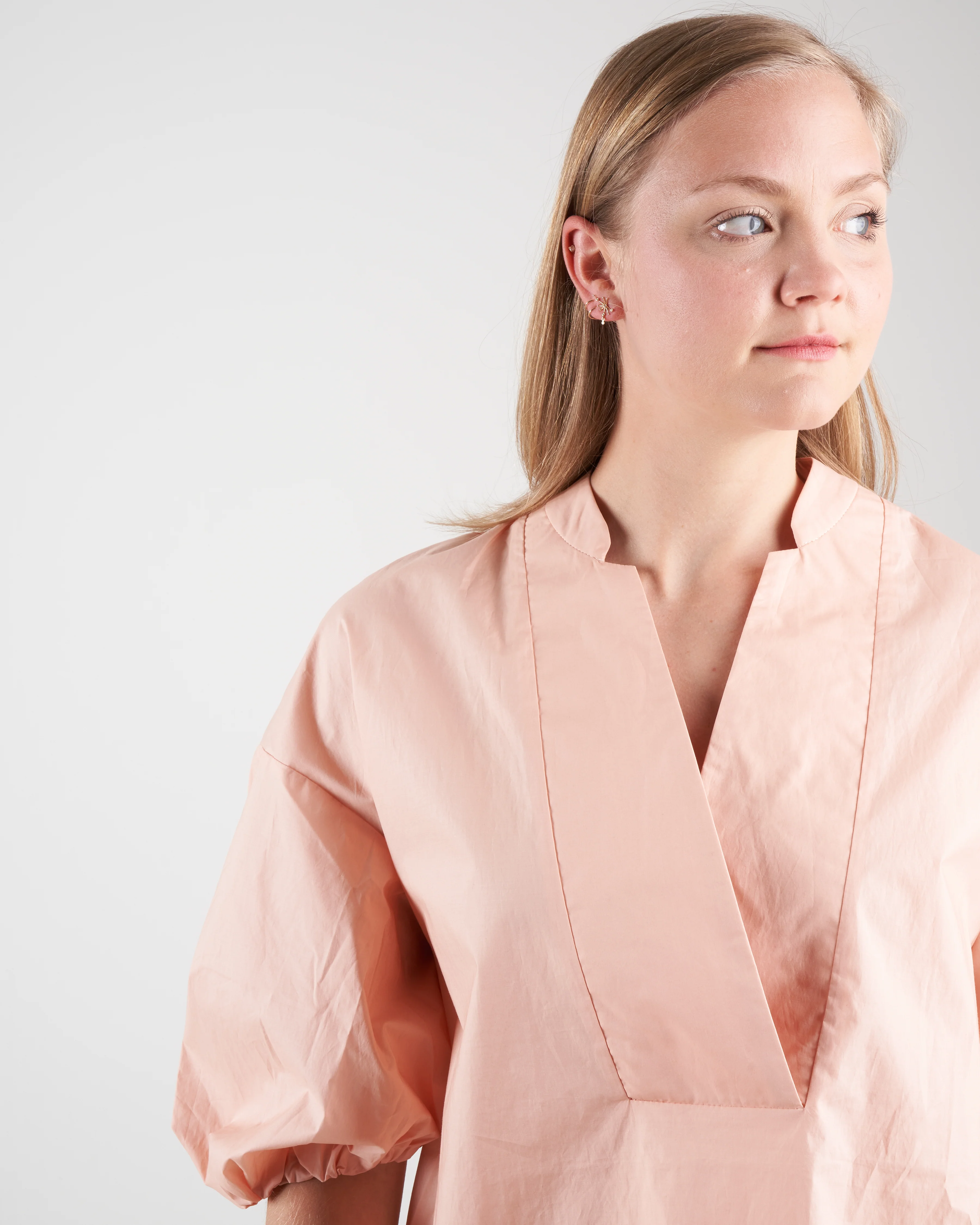 tunic w/deep vee - coral - Image 4