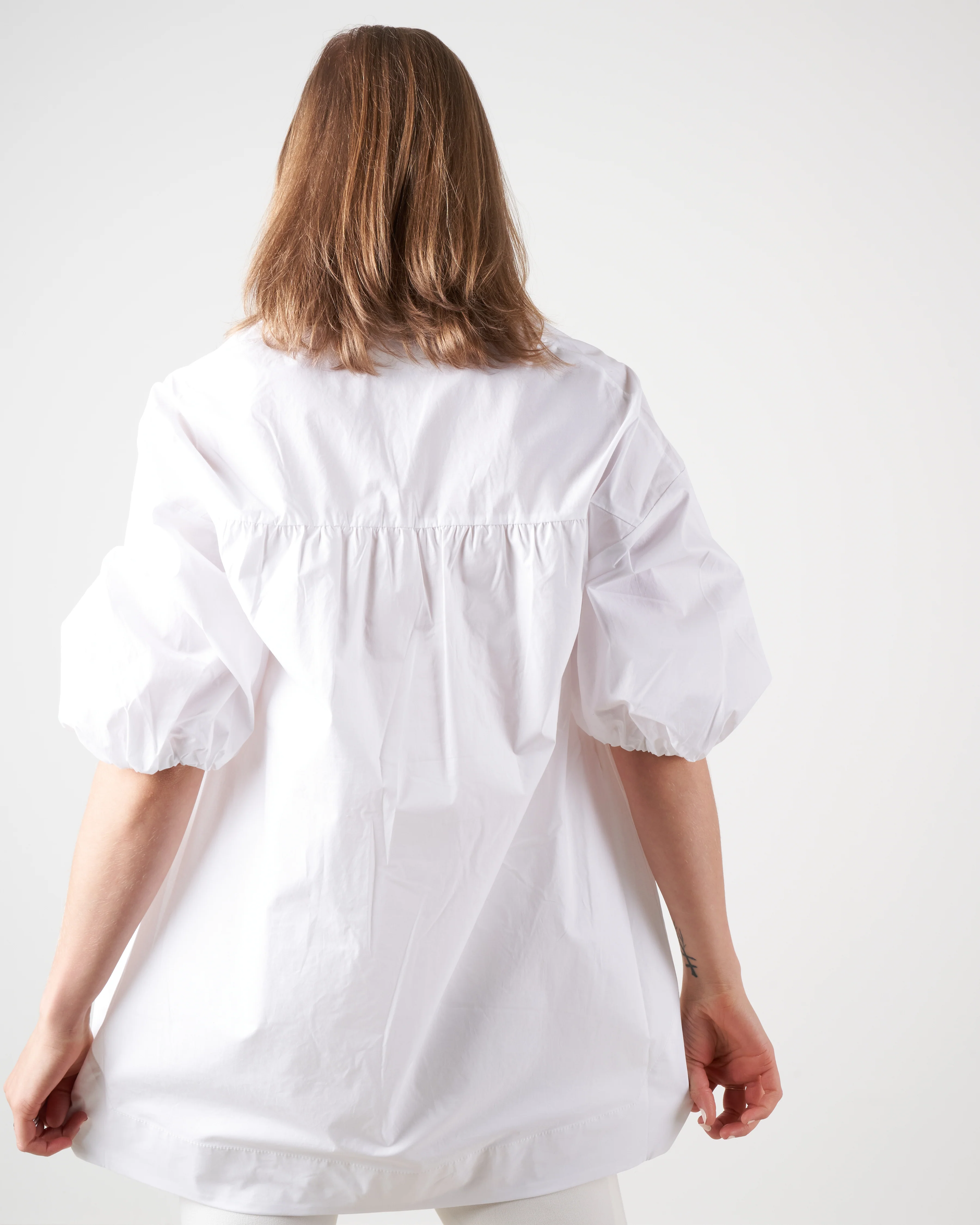 tunic w/ deep vee - white - Image 3