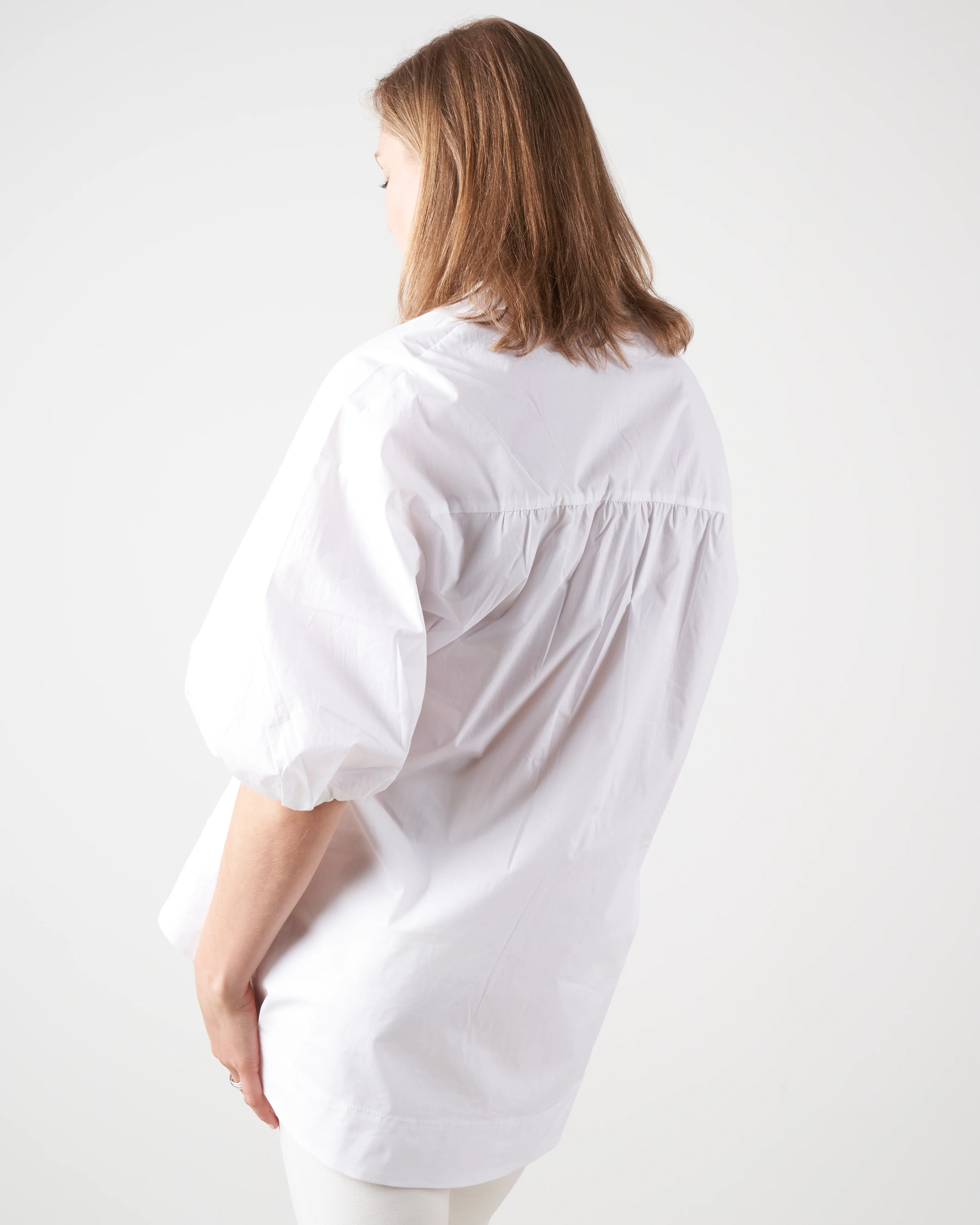 tunic w/ deep vee - white - Image 4