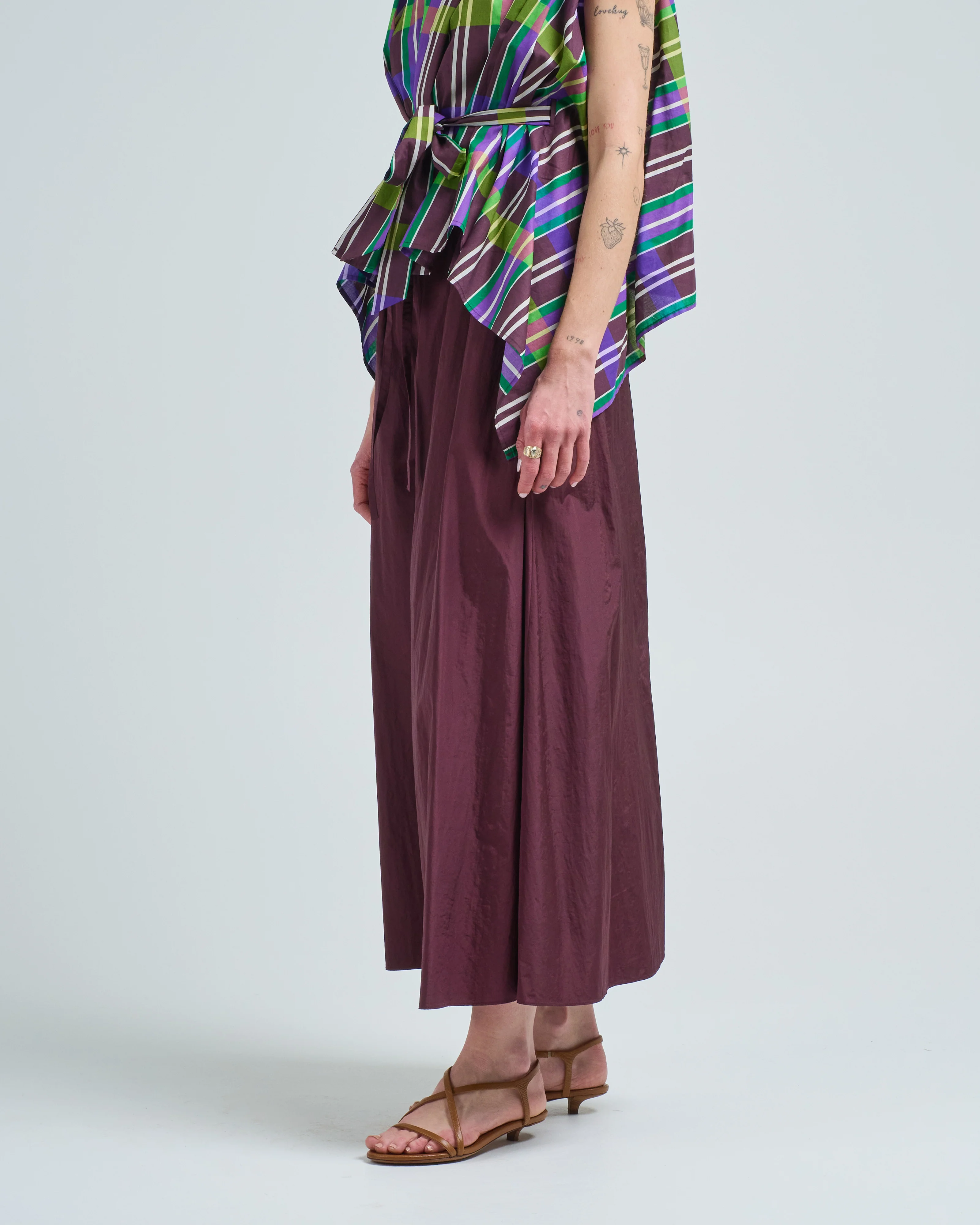 wide leg taffeta trousers - Image 3