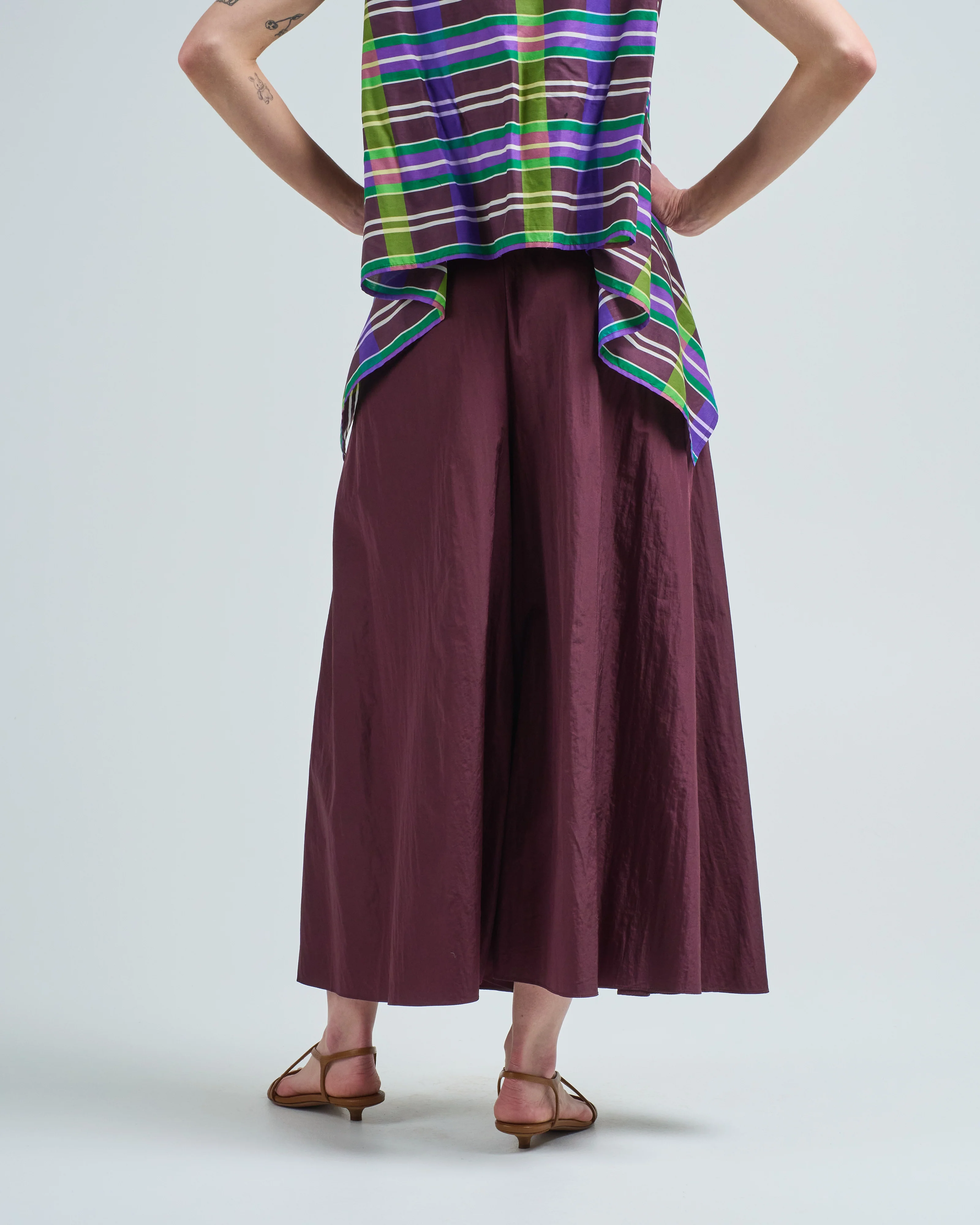 wide leg taffeta trousers - Image 4
