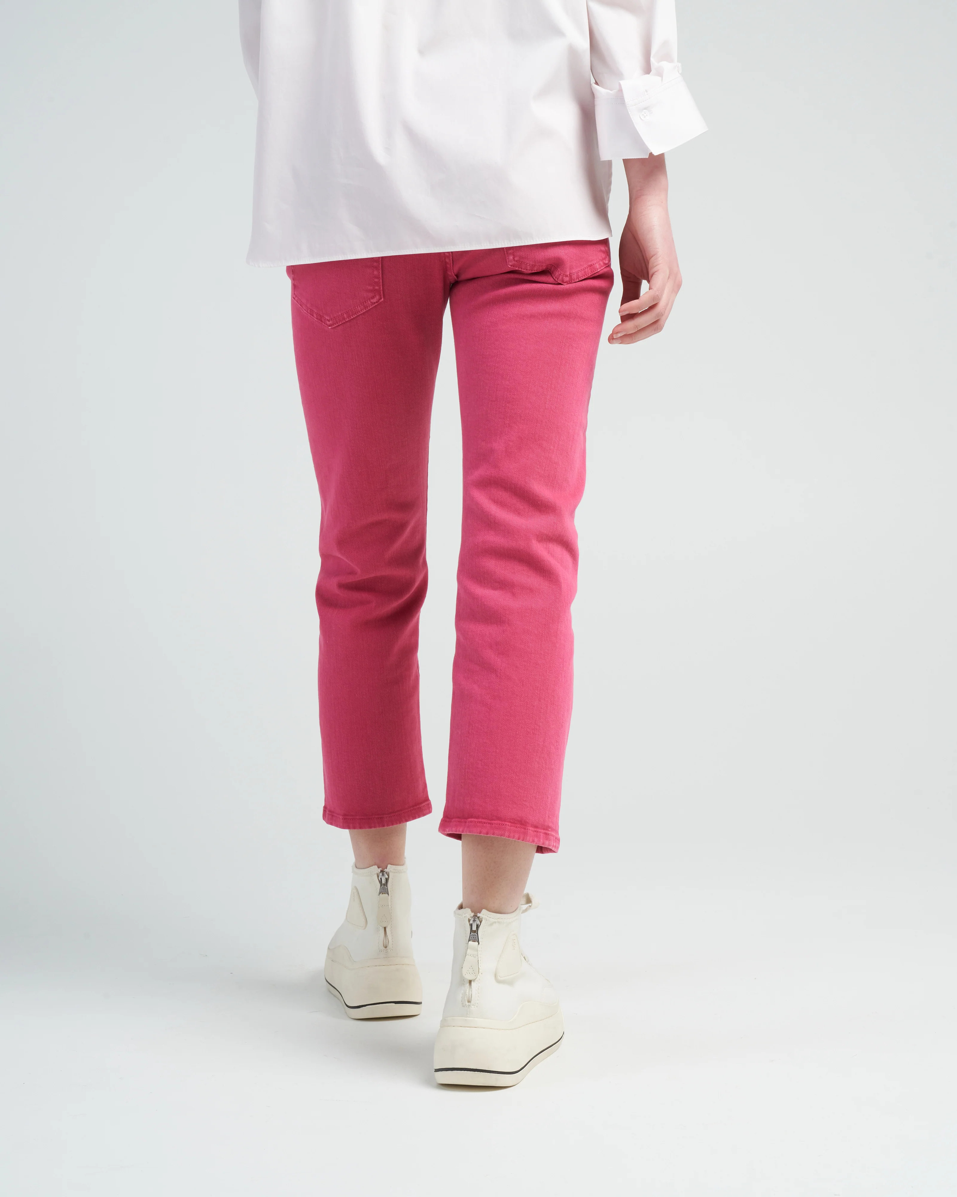 boy straight jean - vivid pink stretch - Image 4