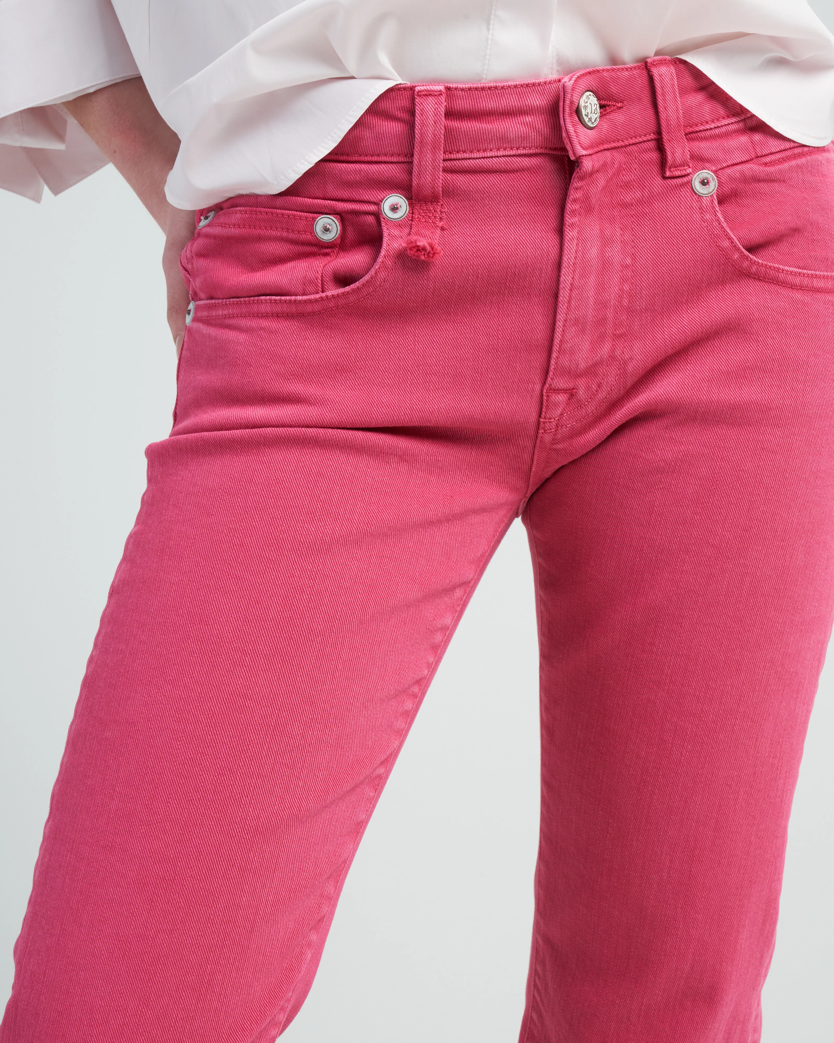 boy straight jean - vivid pink stretch - Image 5