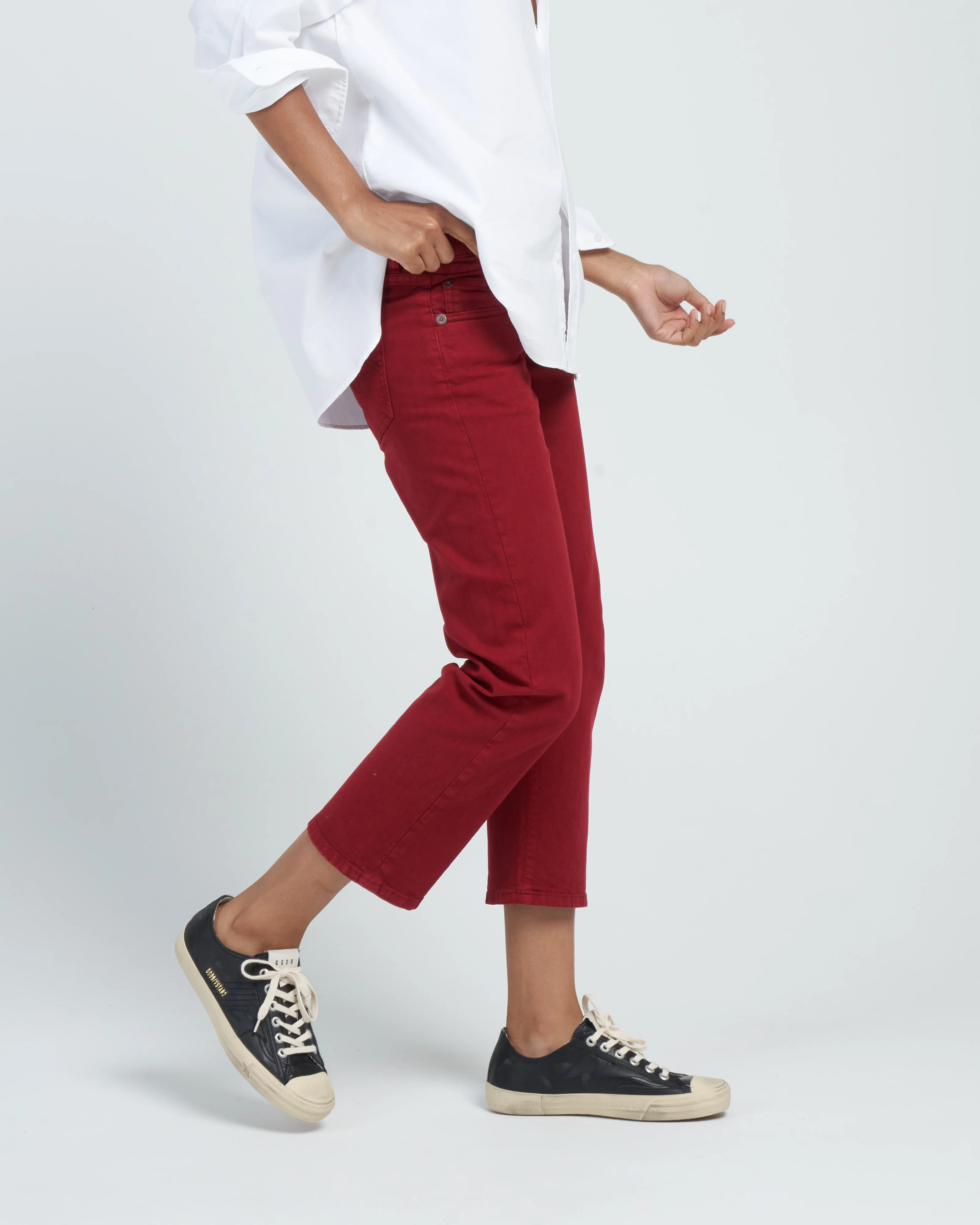 boy straight jean - vivid red stretch - Image 3