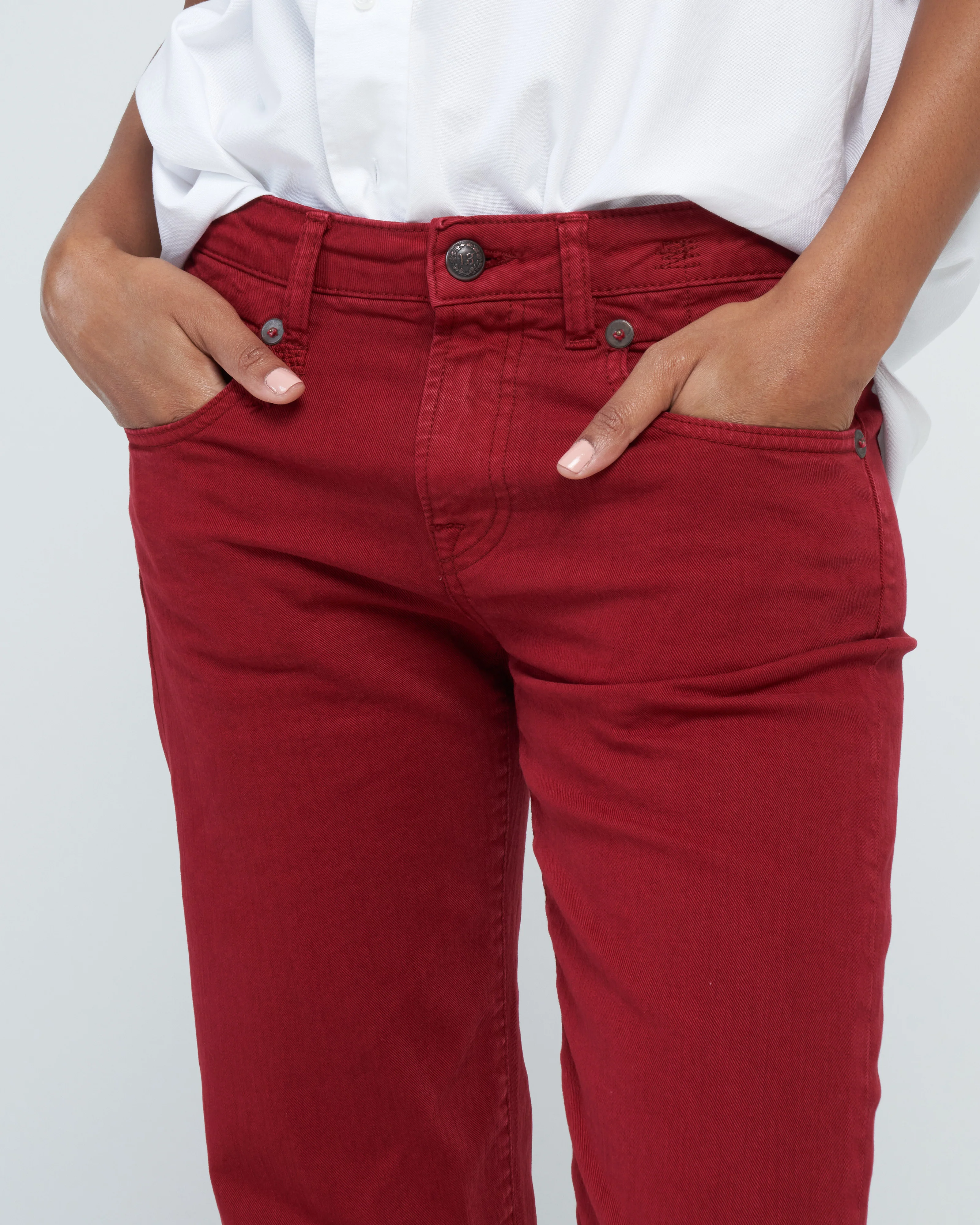 boy straight jean - vivid red stretch - Image 5