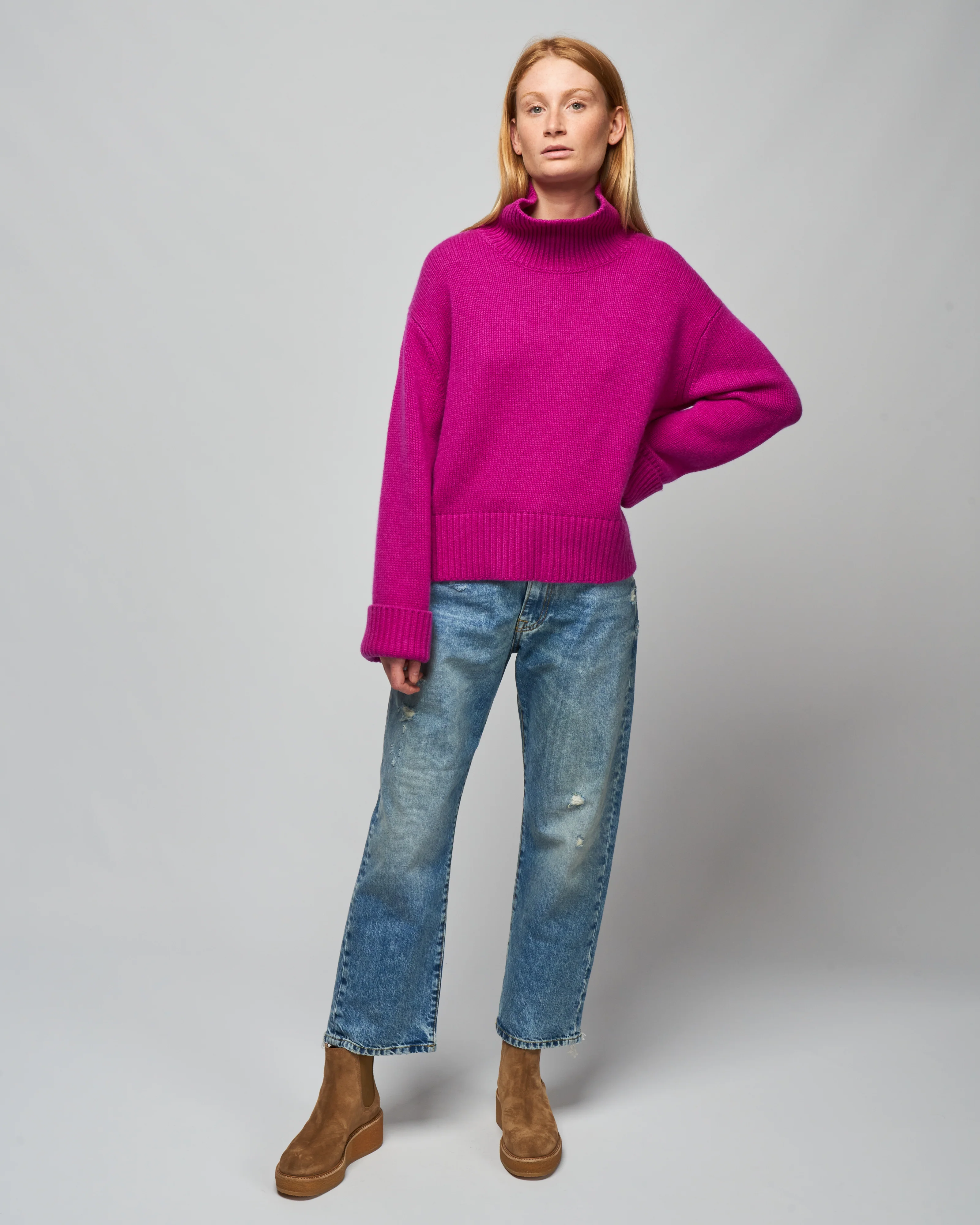 boyfriend jean - bain with rips - Image 2
