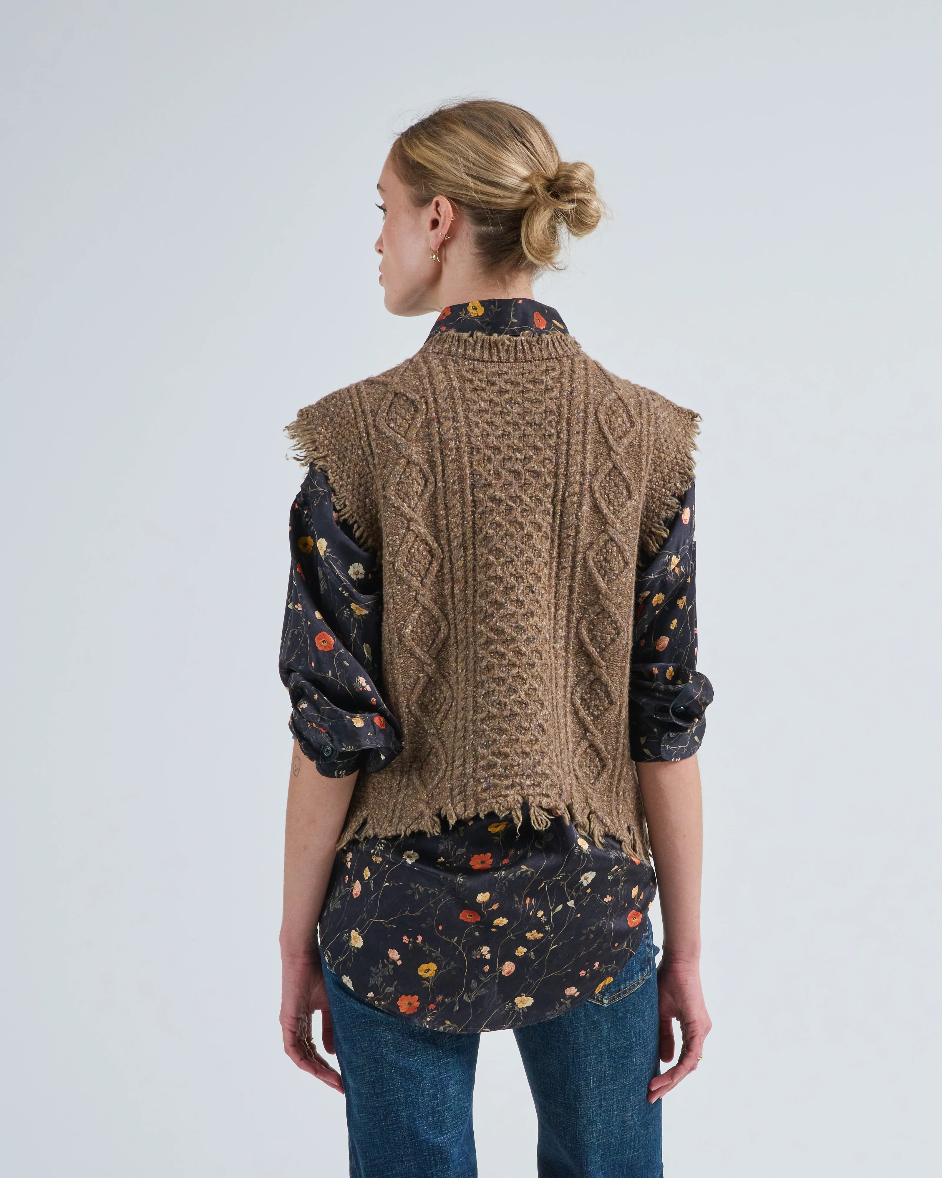 boyfriend cable sweater vest - Image 4