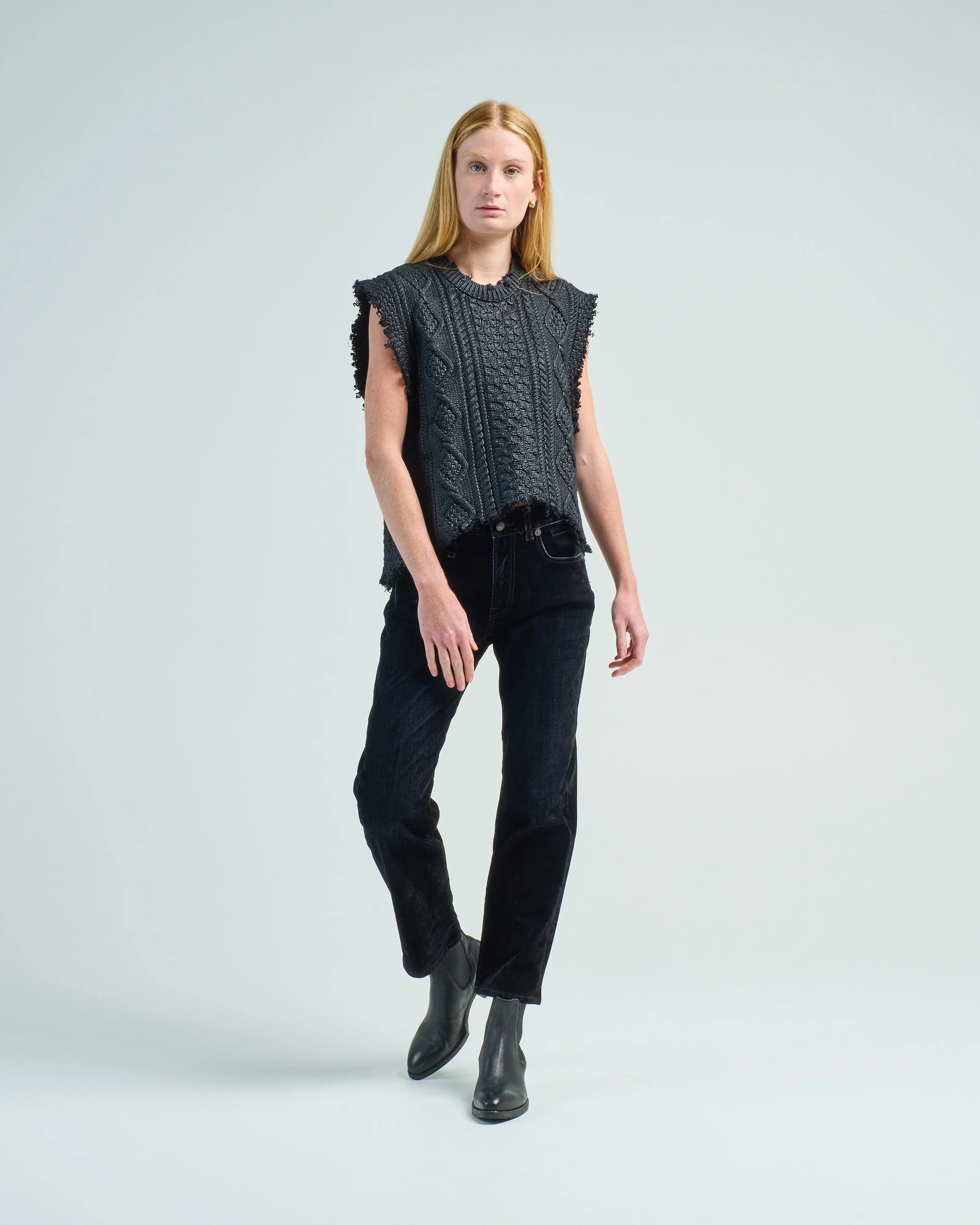 boyfriend cable sweater vest - Image 2