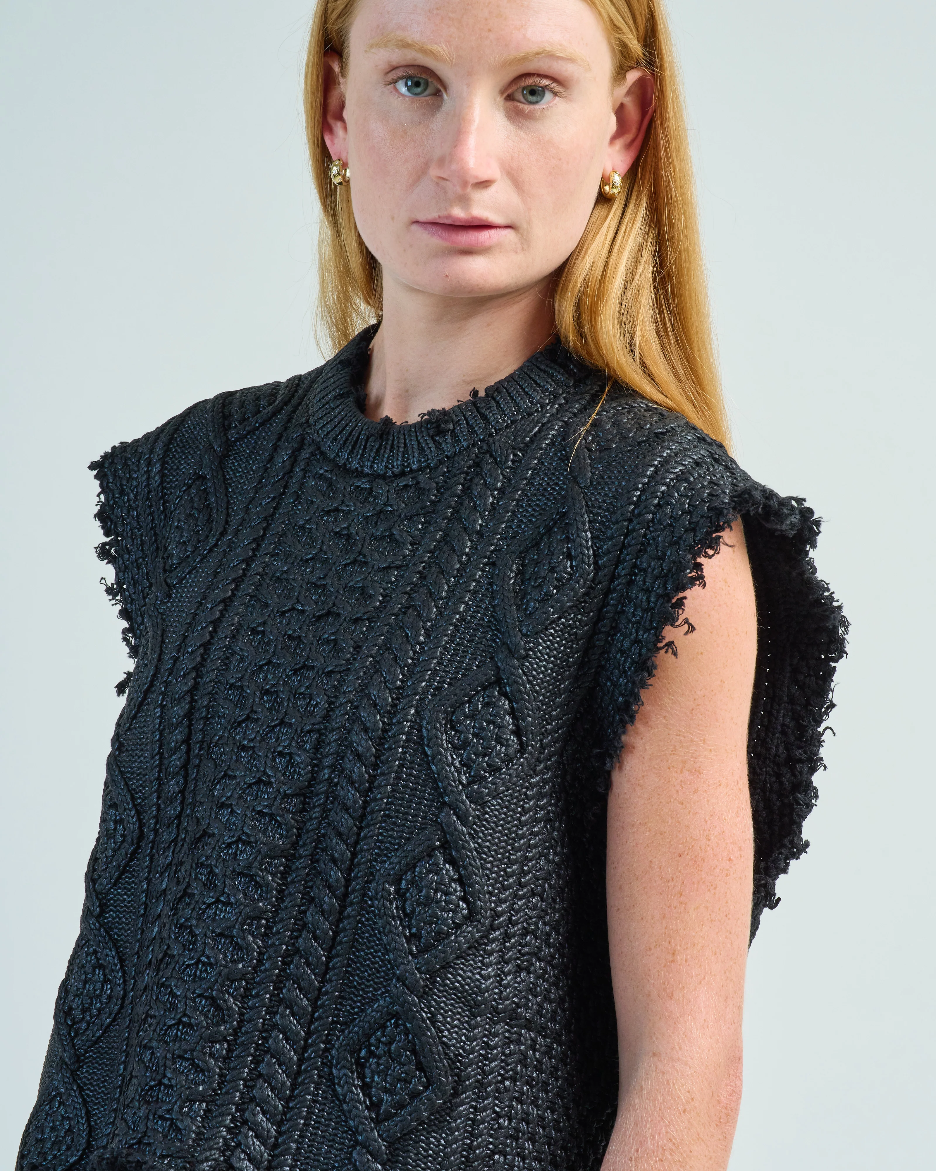 boyfriend cable sweater vest - Image 5
