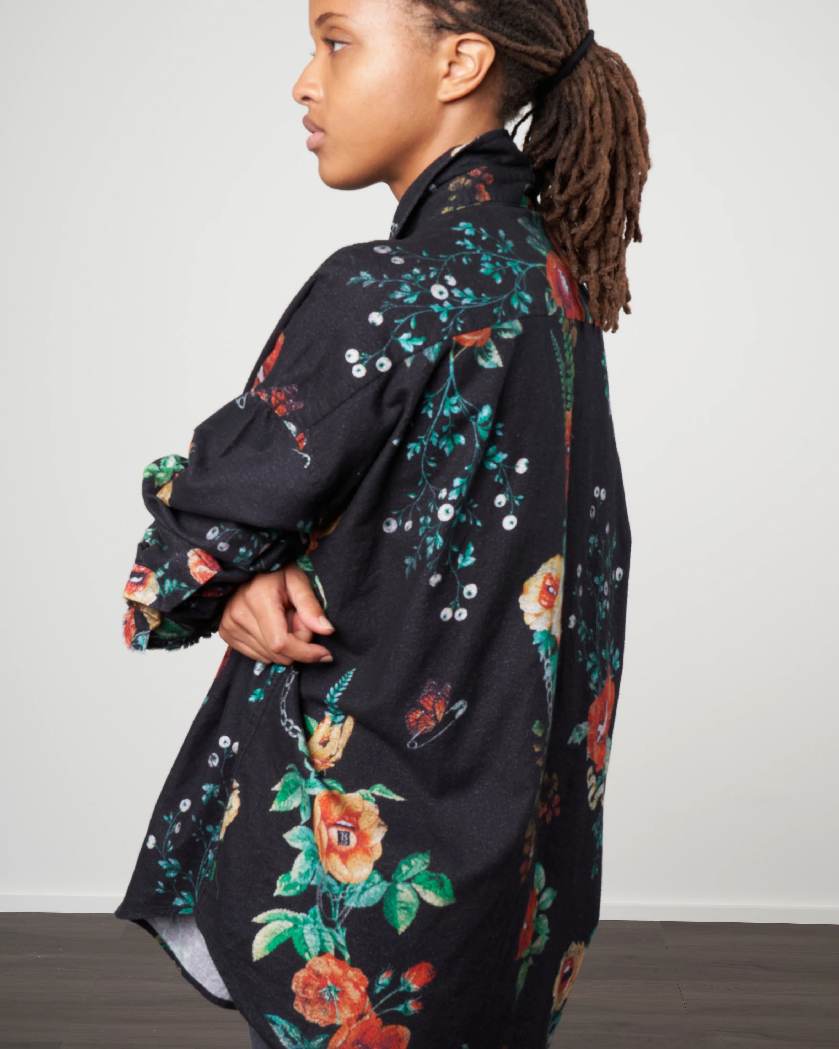 drop neck tuxedo shirt - black useless treasures - Image 3