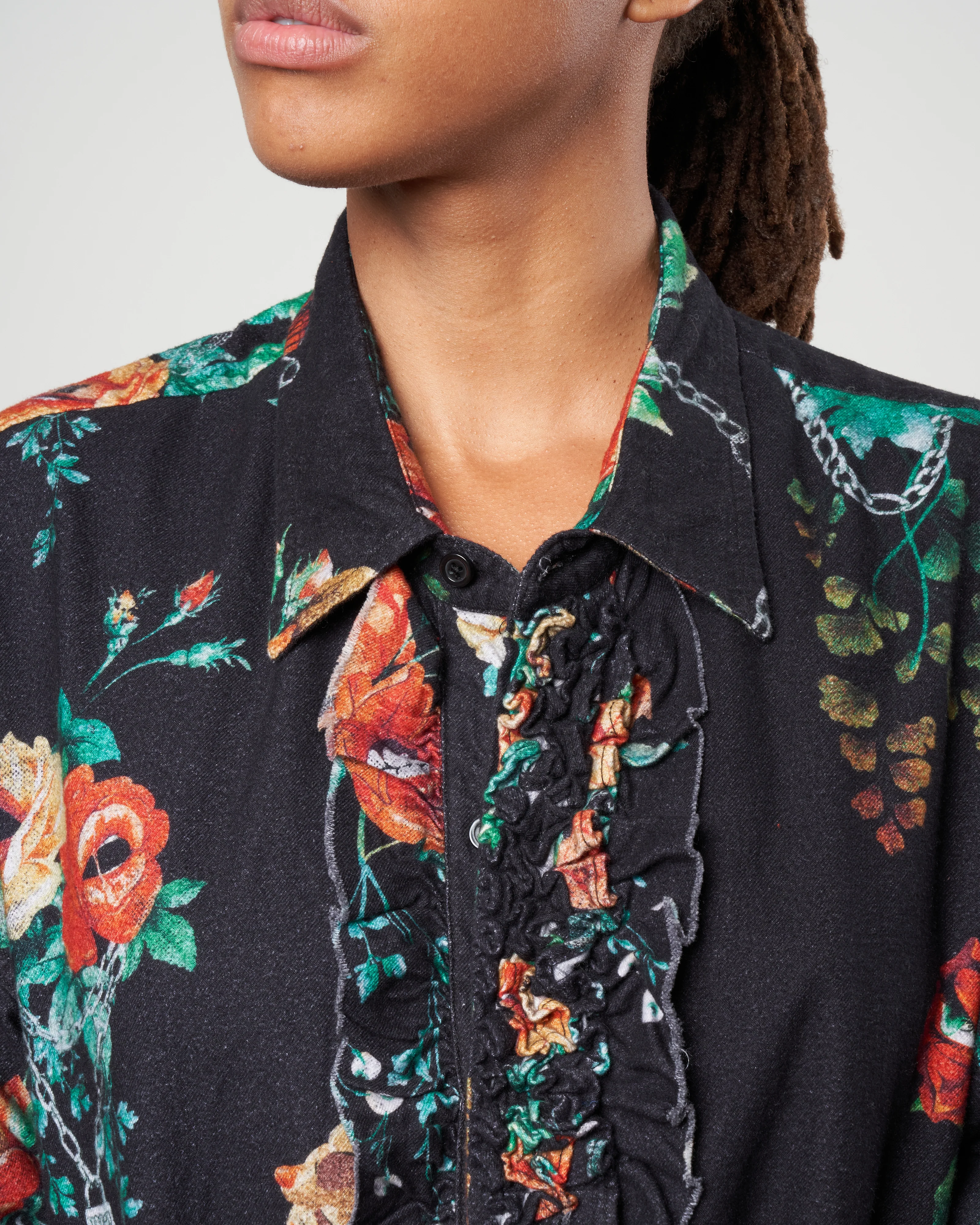 drop neck tuxedo shirt - black useless treasures - Image 5
