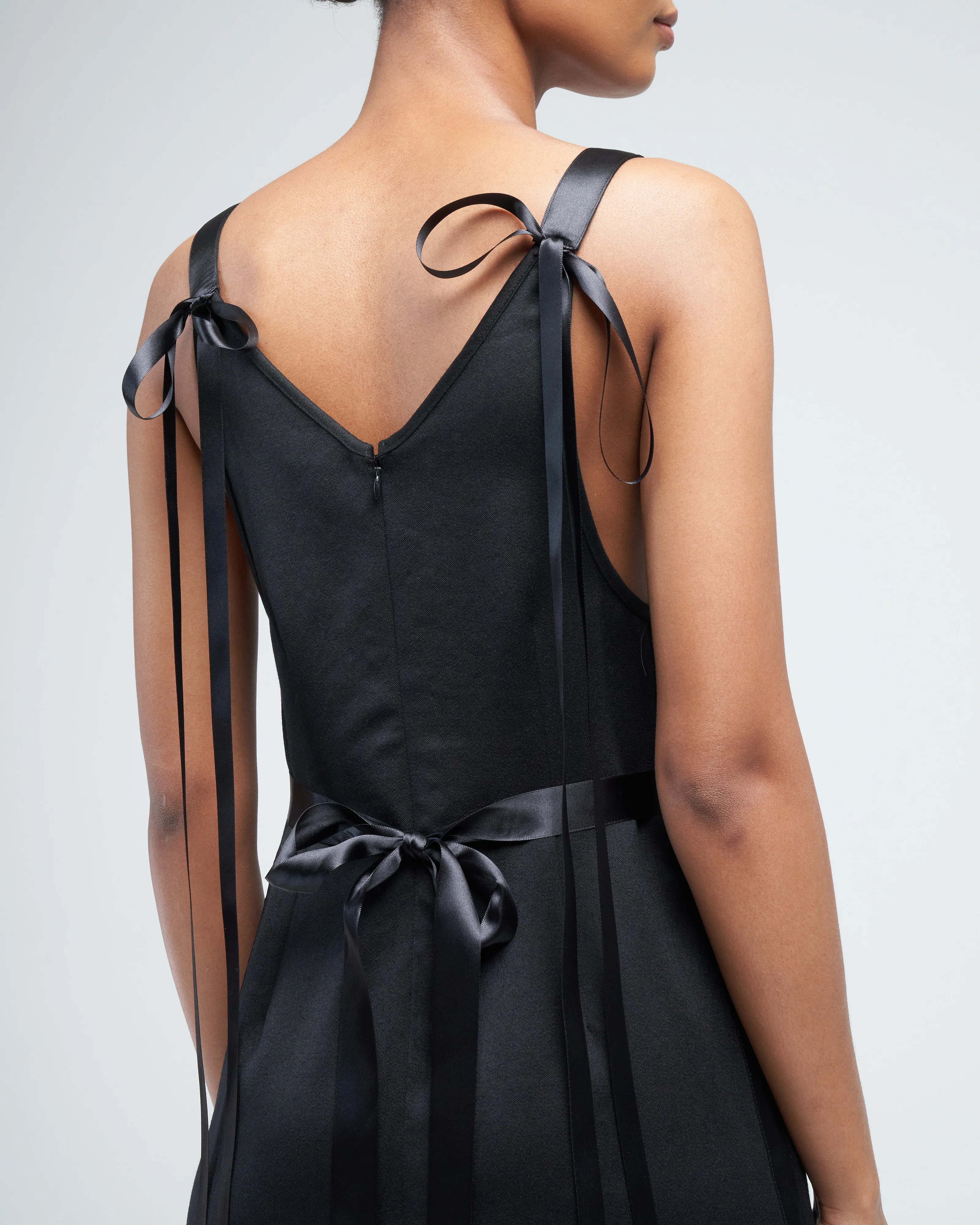grunge slip with tapes - black w/ satin - Image 2