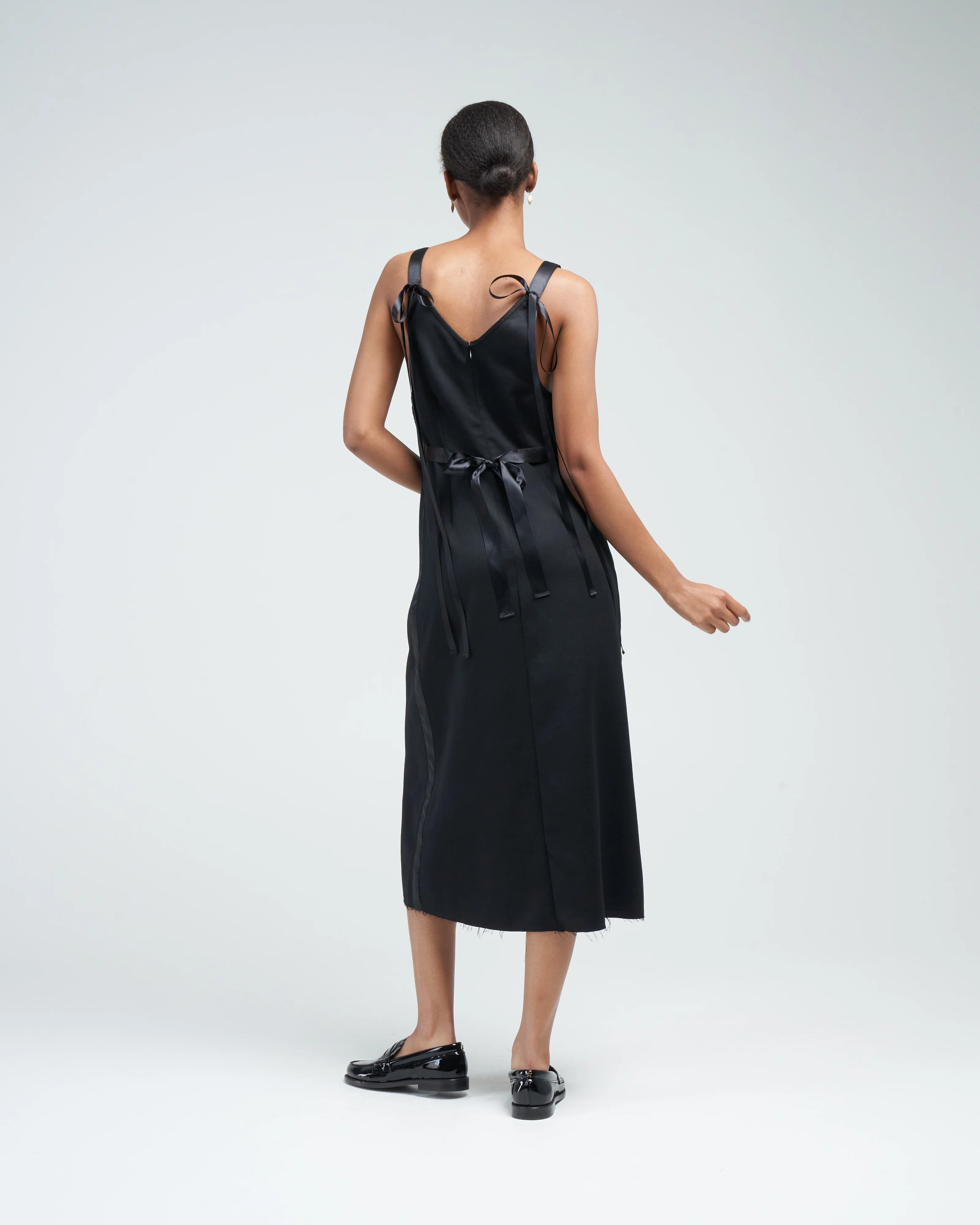 grunge slip with tapes - black w/ satin - Image 4