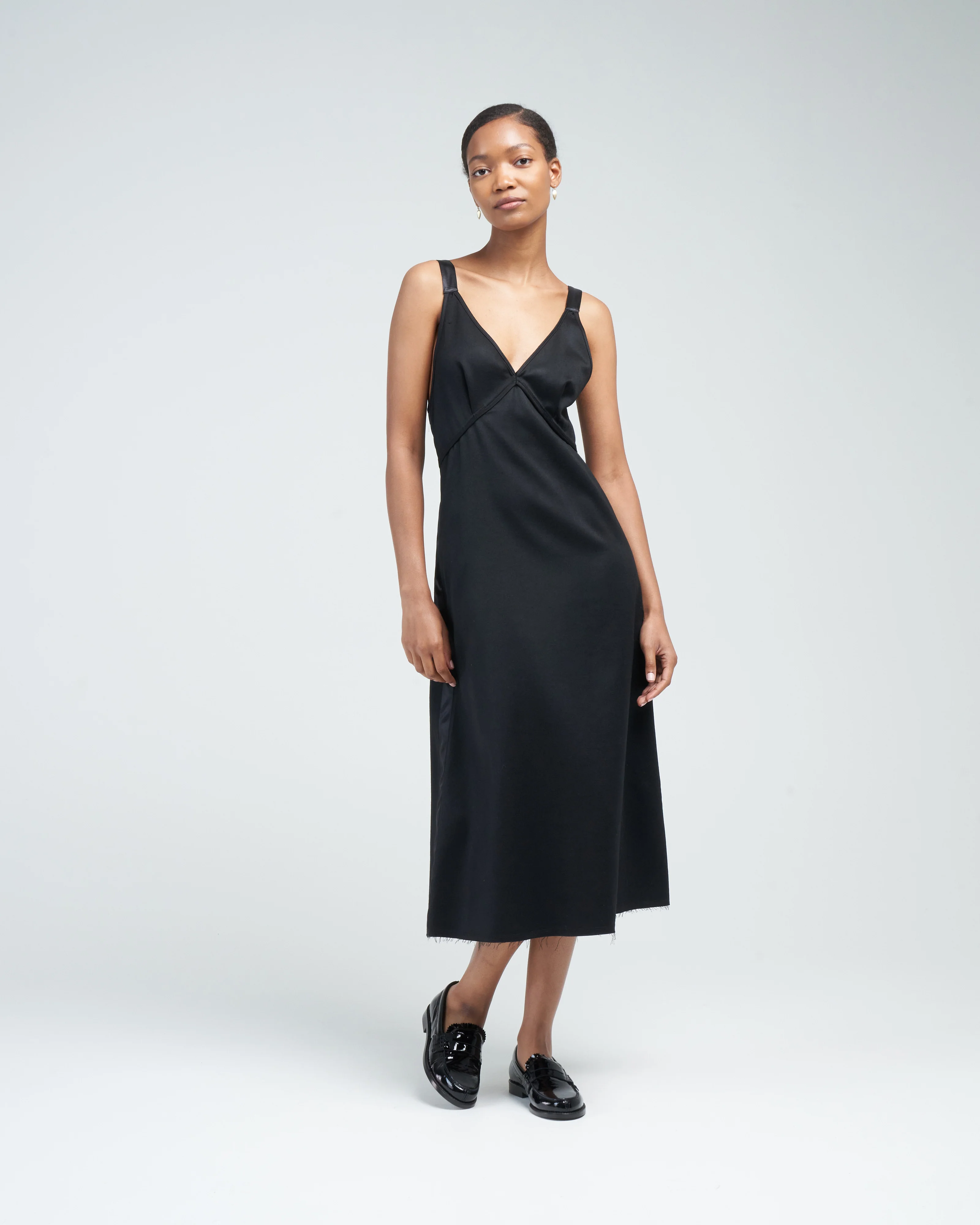 grunge slip with tapes - black w/ satin - Image 5