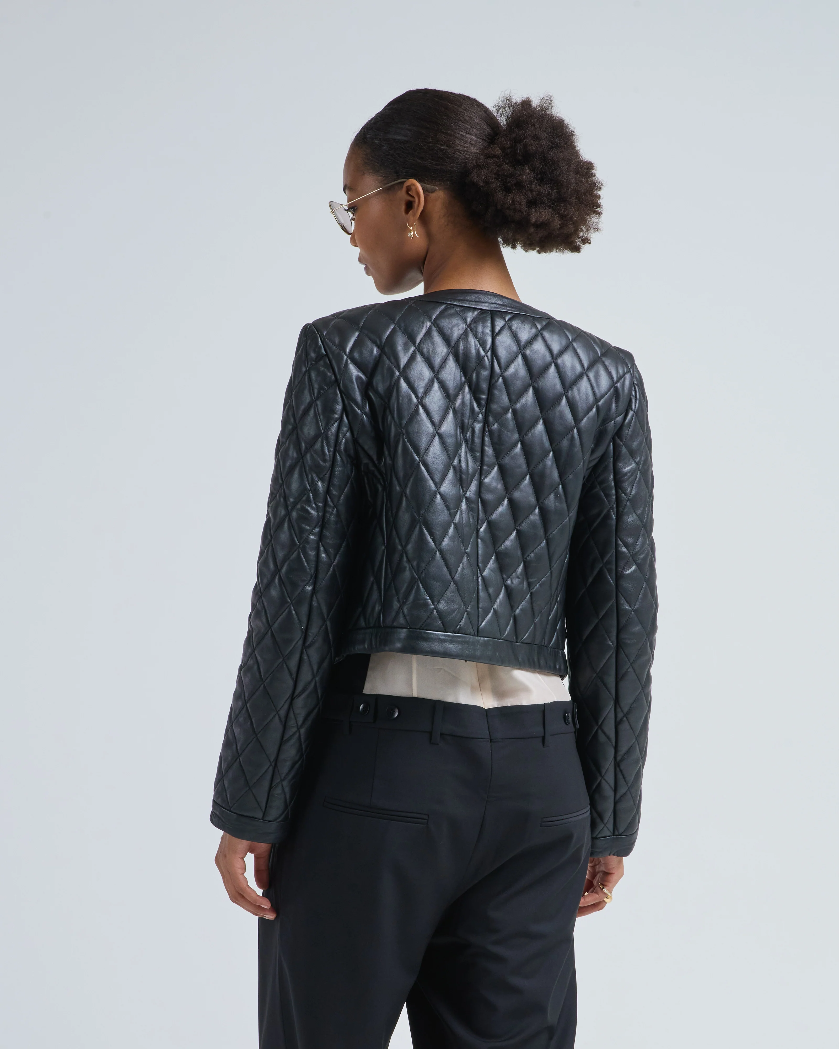 hook front leather jacket - Image 4