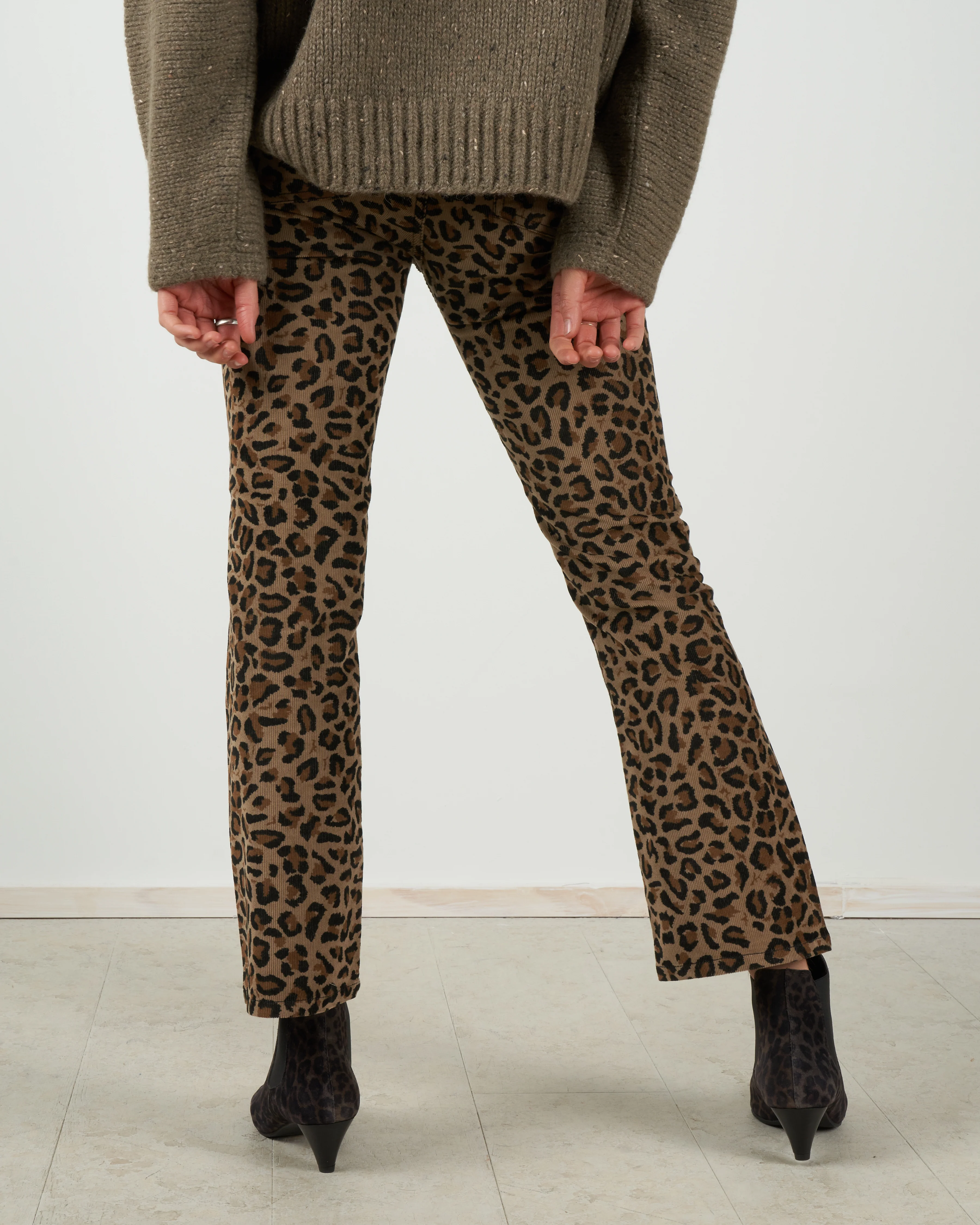 kick fit corduroy pant - tan leopard - Image 3