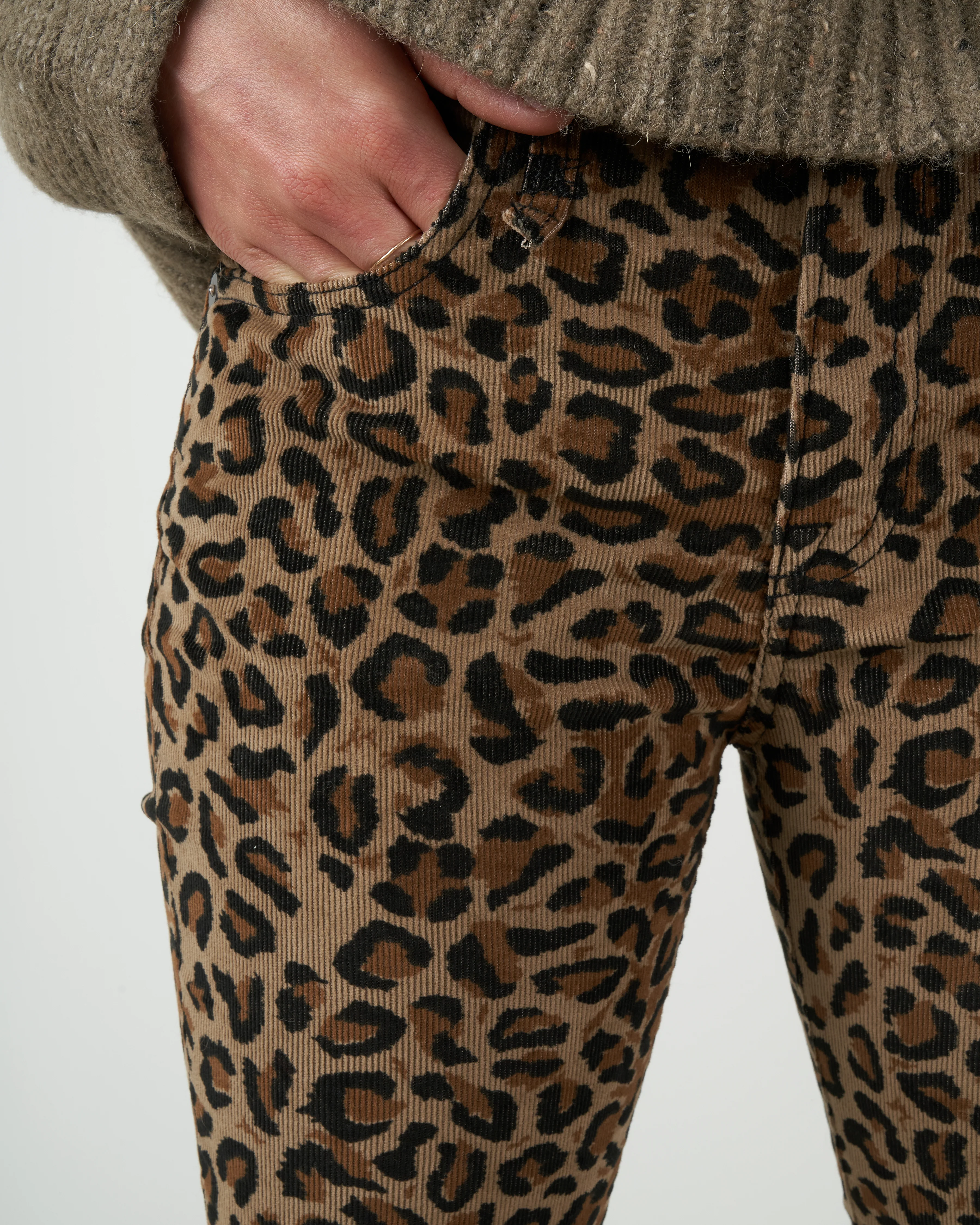 kick fit corduroy pant - tan leopard - Image 5