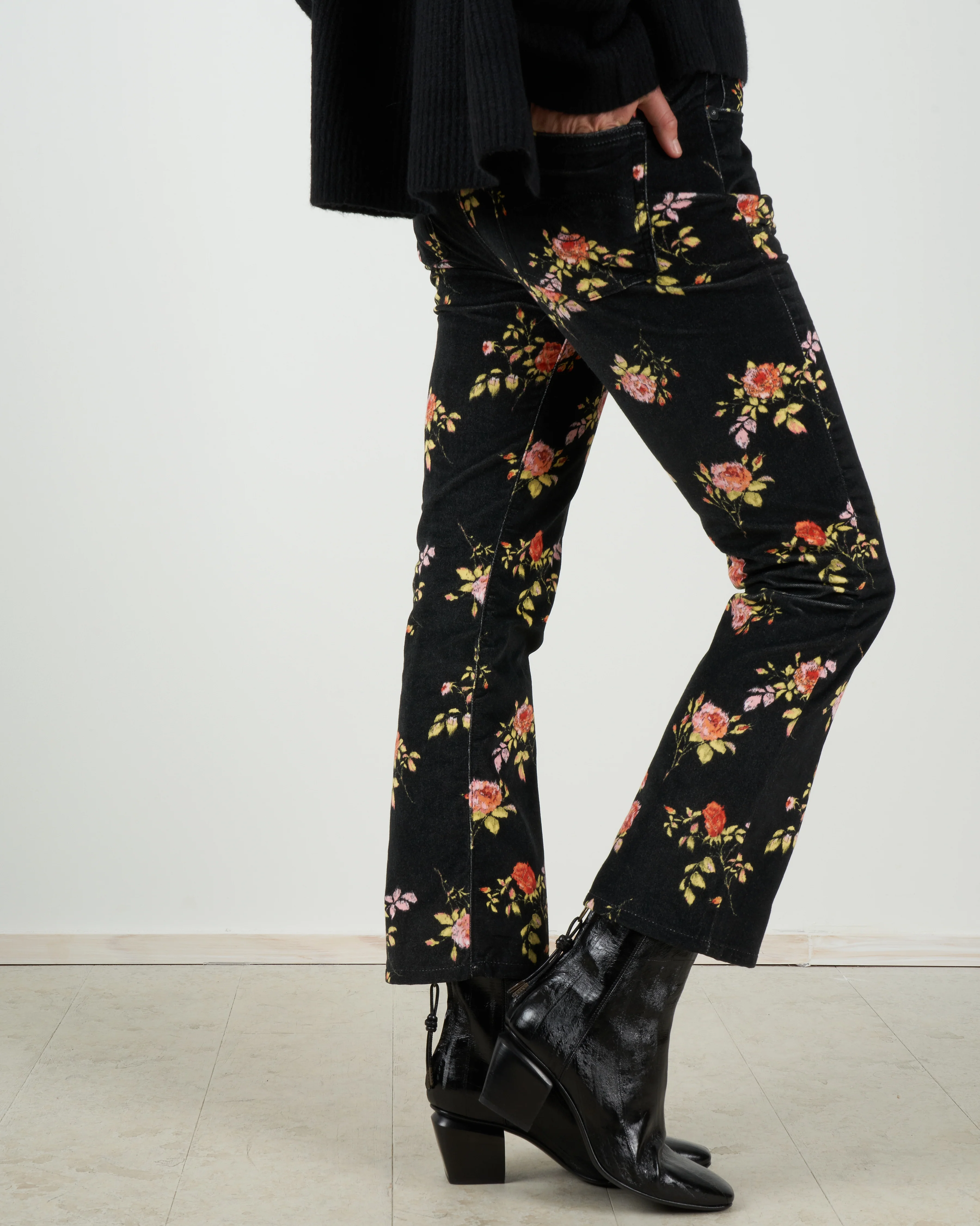 kick fit floral jean - black floral - Image 7