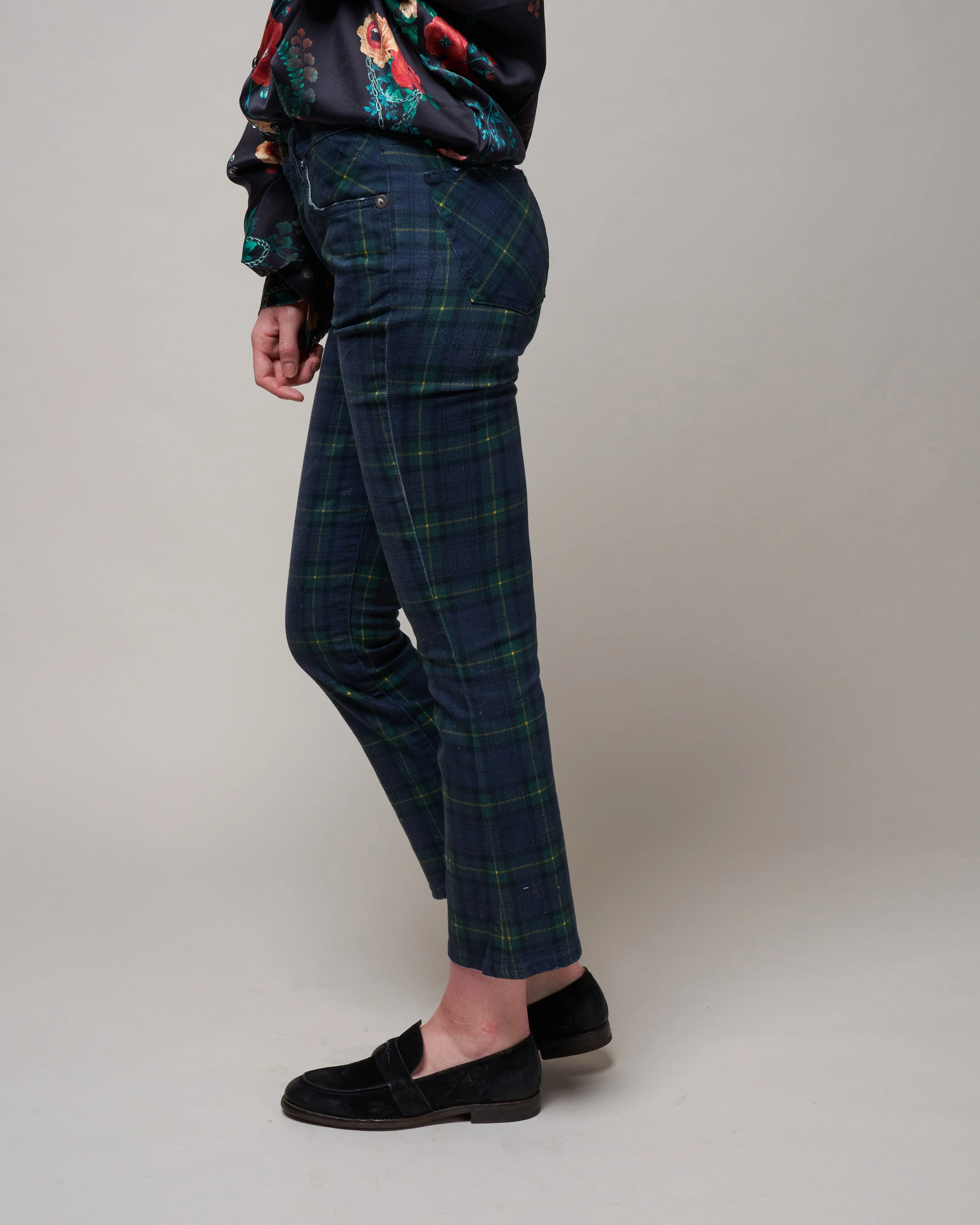kick fit jean - printed tartan - Image 3