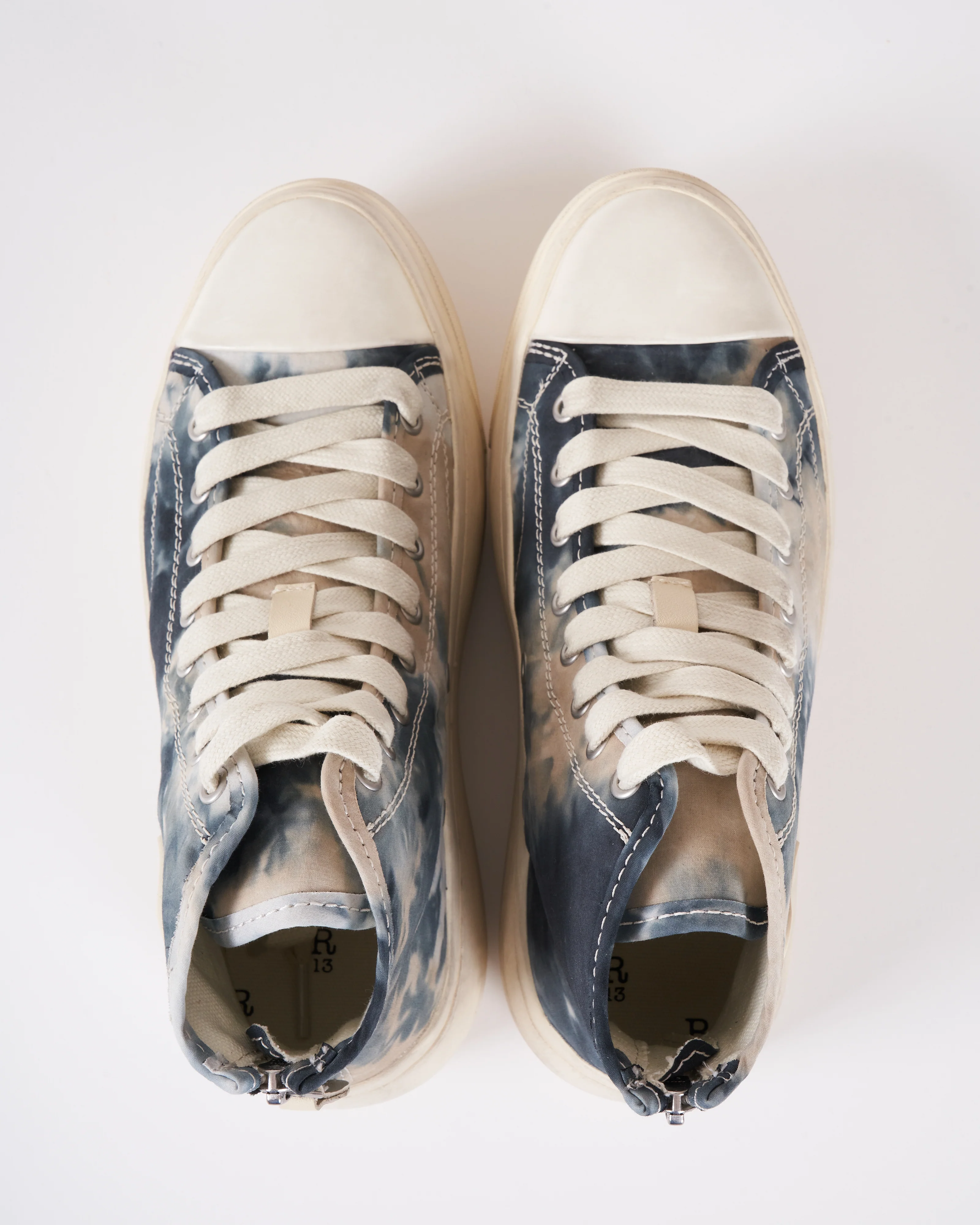 kurt high top sneaker - black white tie dye - Image 3