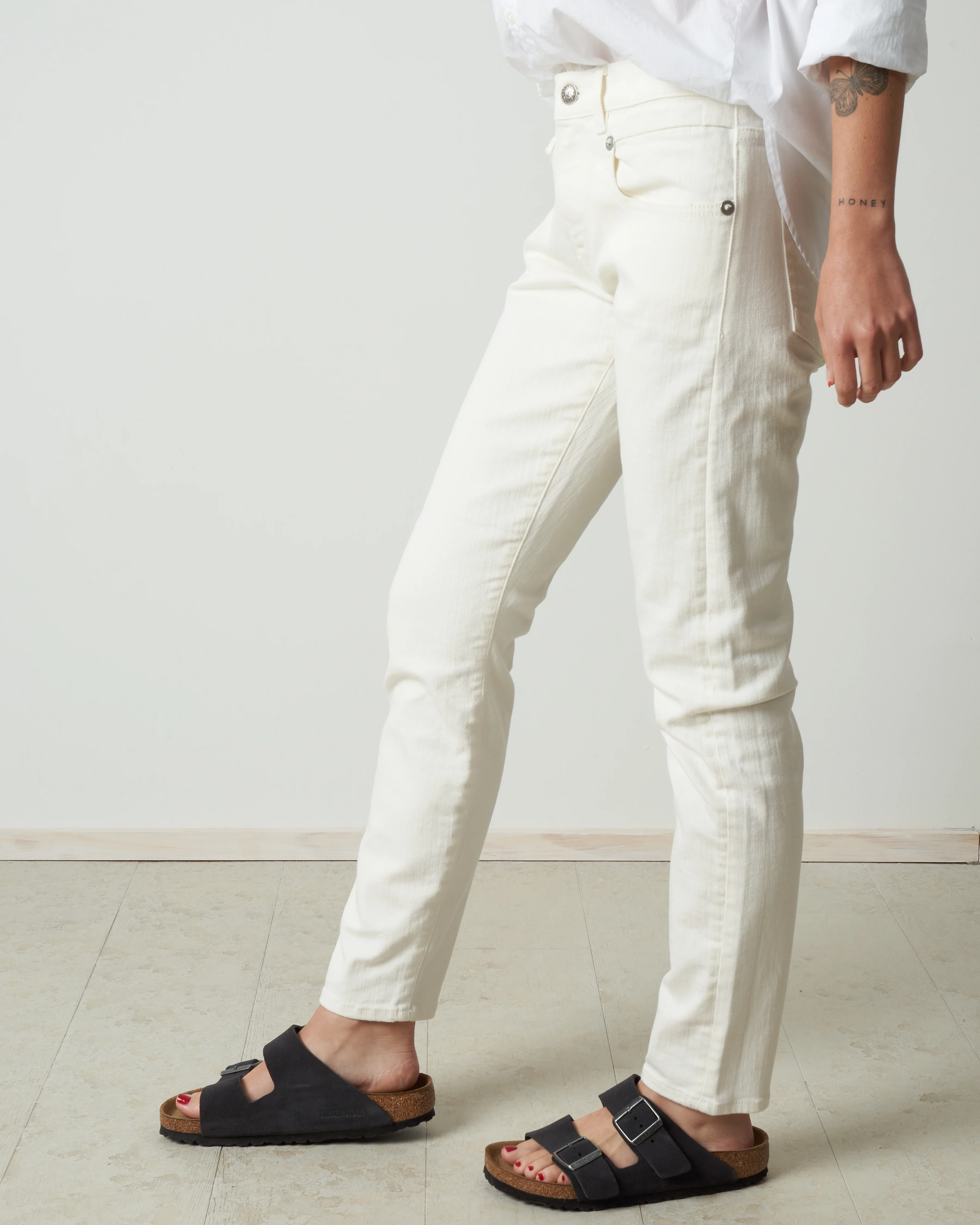 mid-rise boy skinny - rinsed white - Image 2