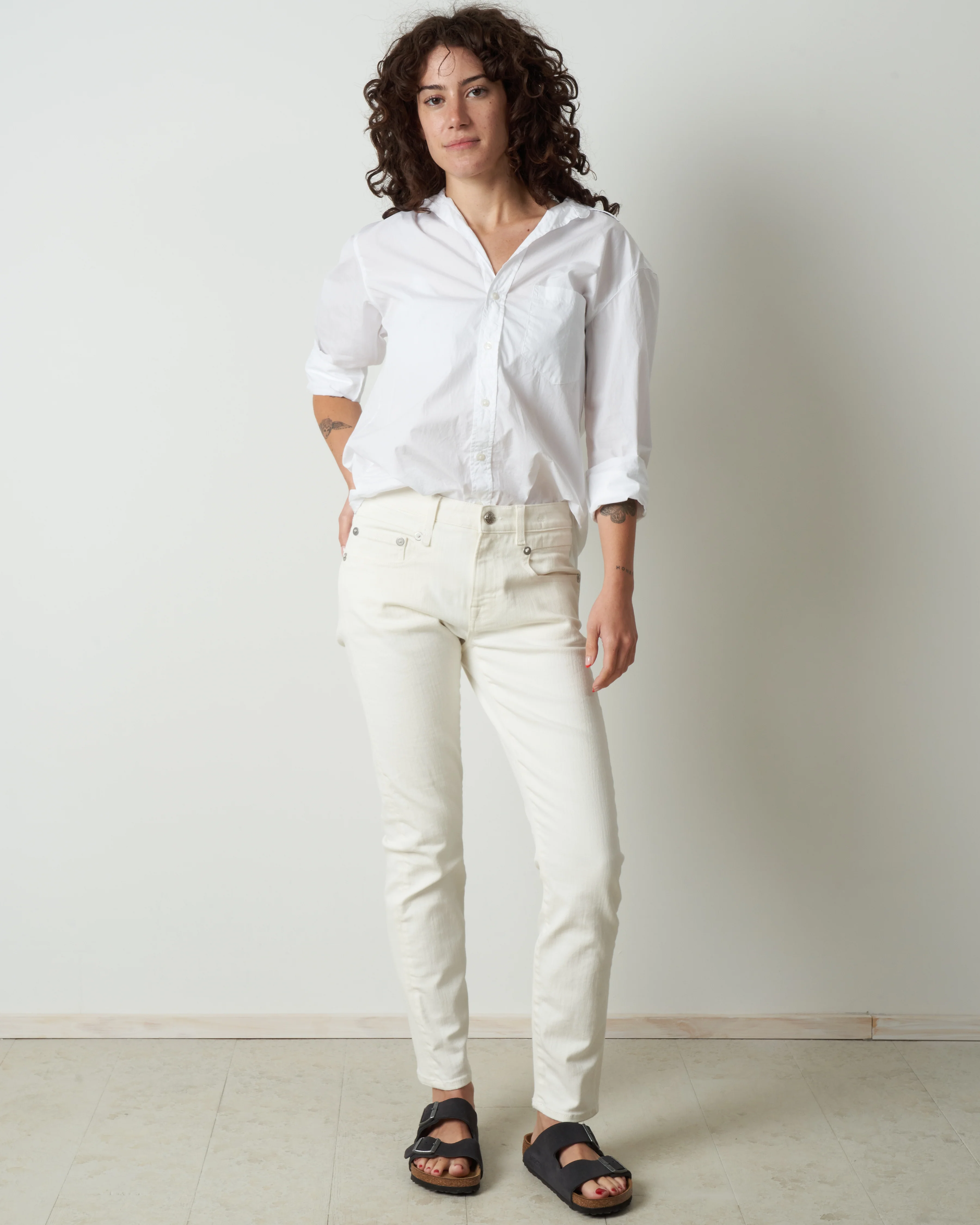 mid-rise boy skinny - rinsed white - Image 4