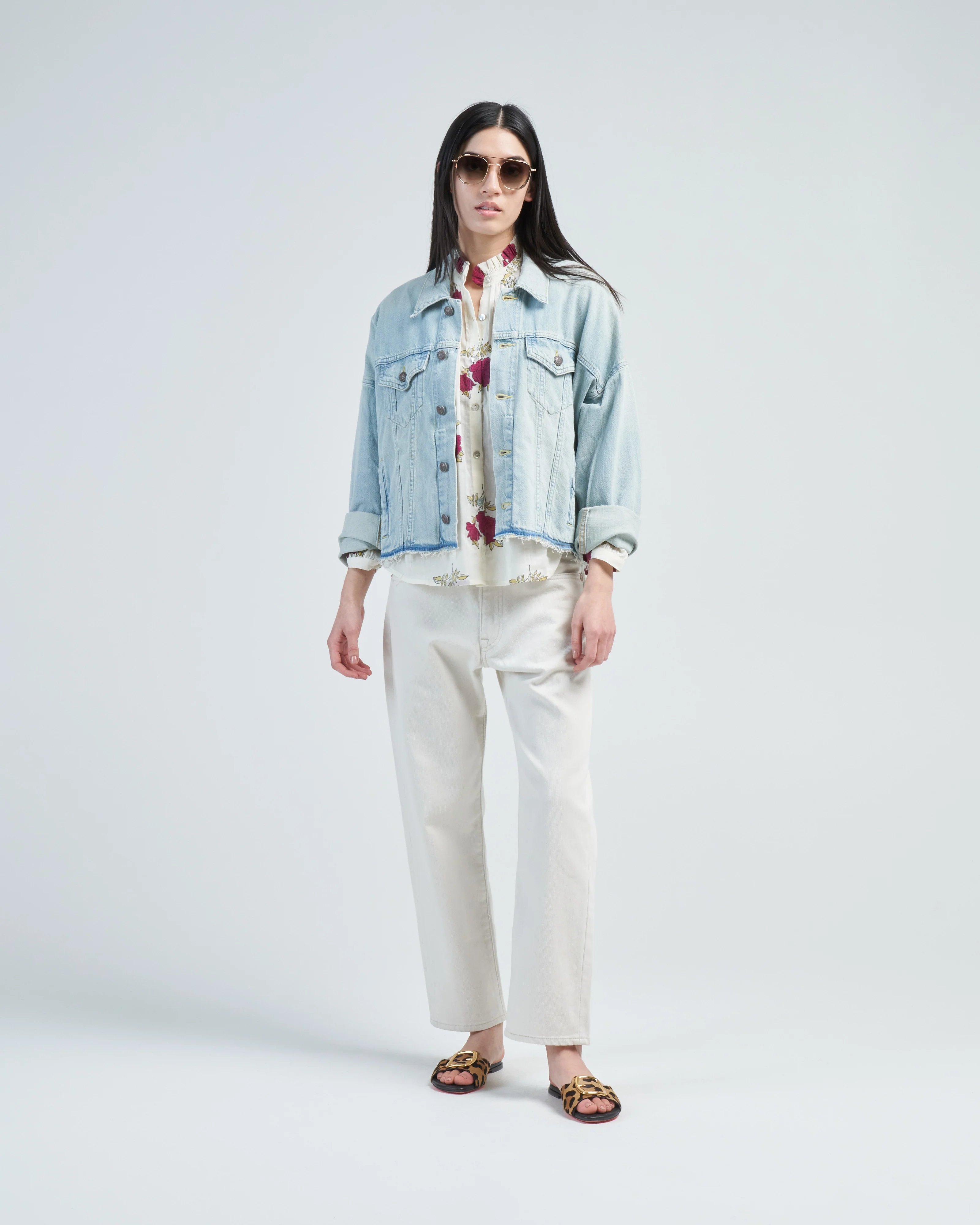 oversized cut-off trucker jacket - Image 3