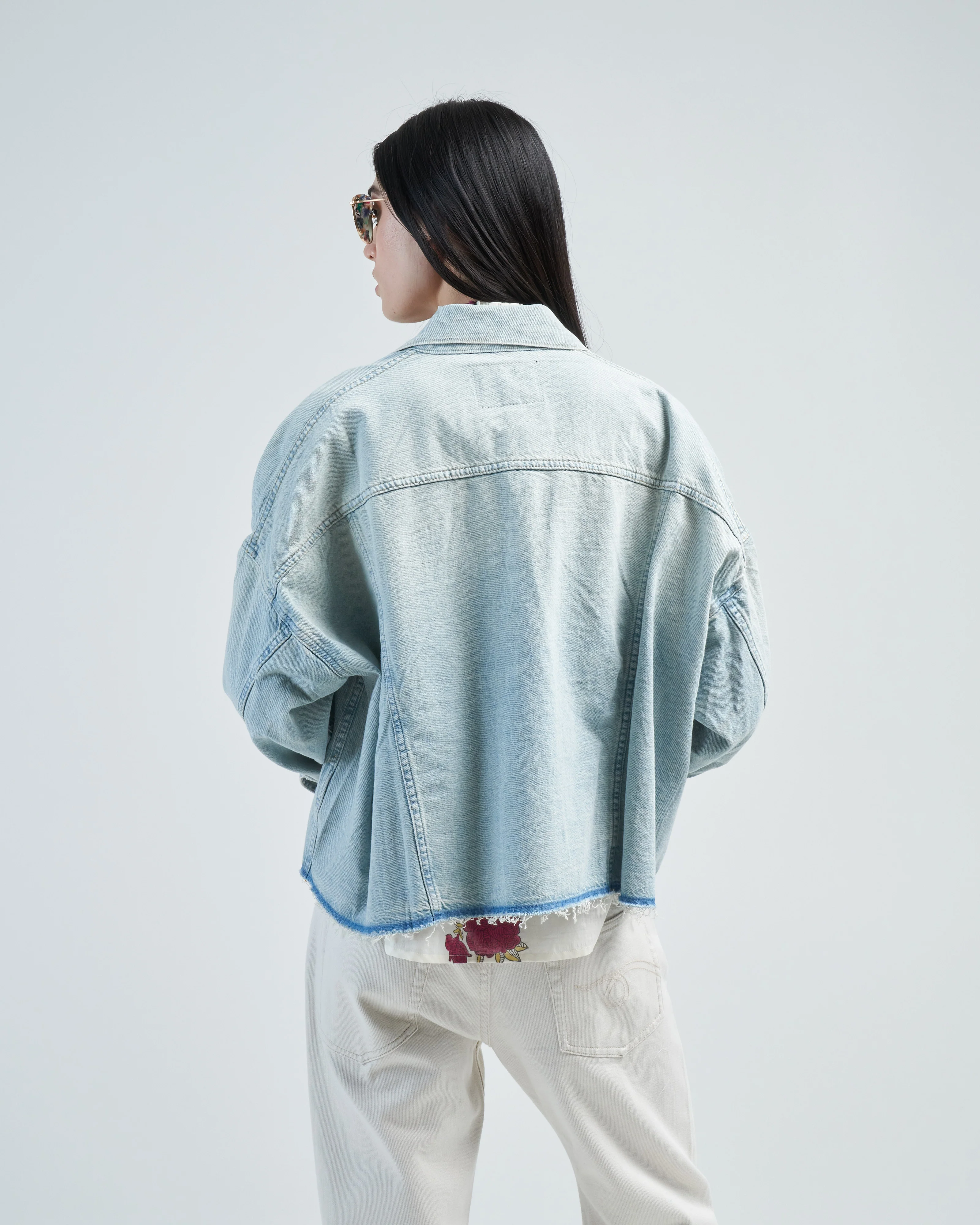 oversized cut-off trucker jacket - Image 4