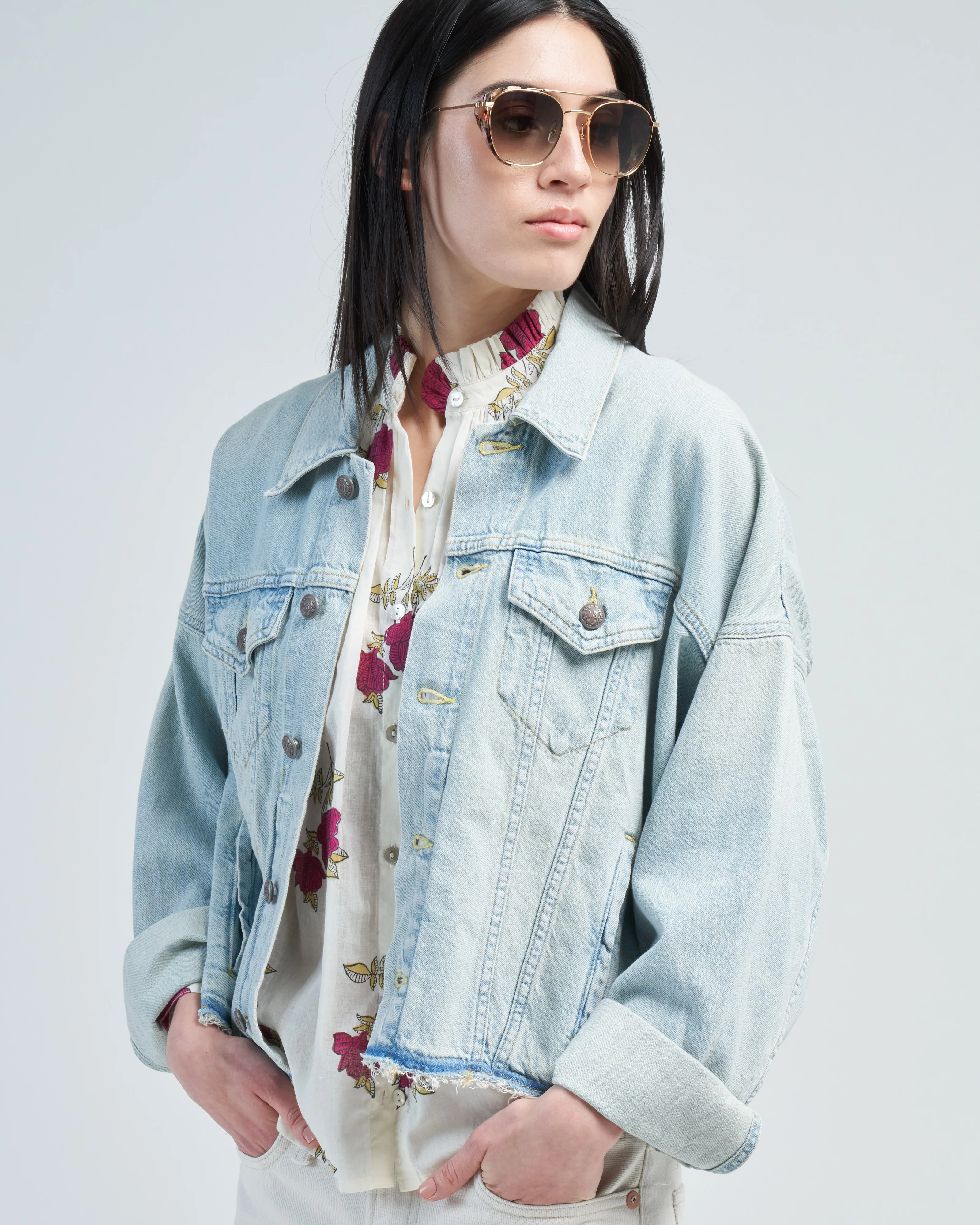 oversized cut-off trucker jacket - Image 5
