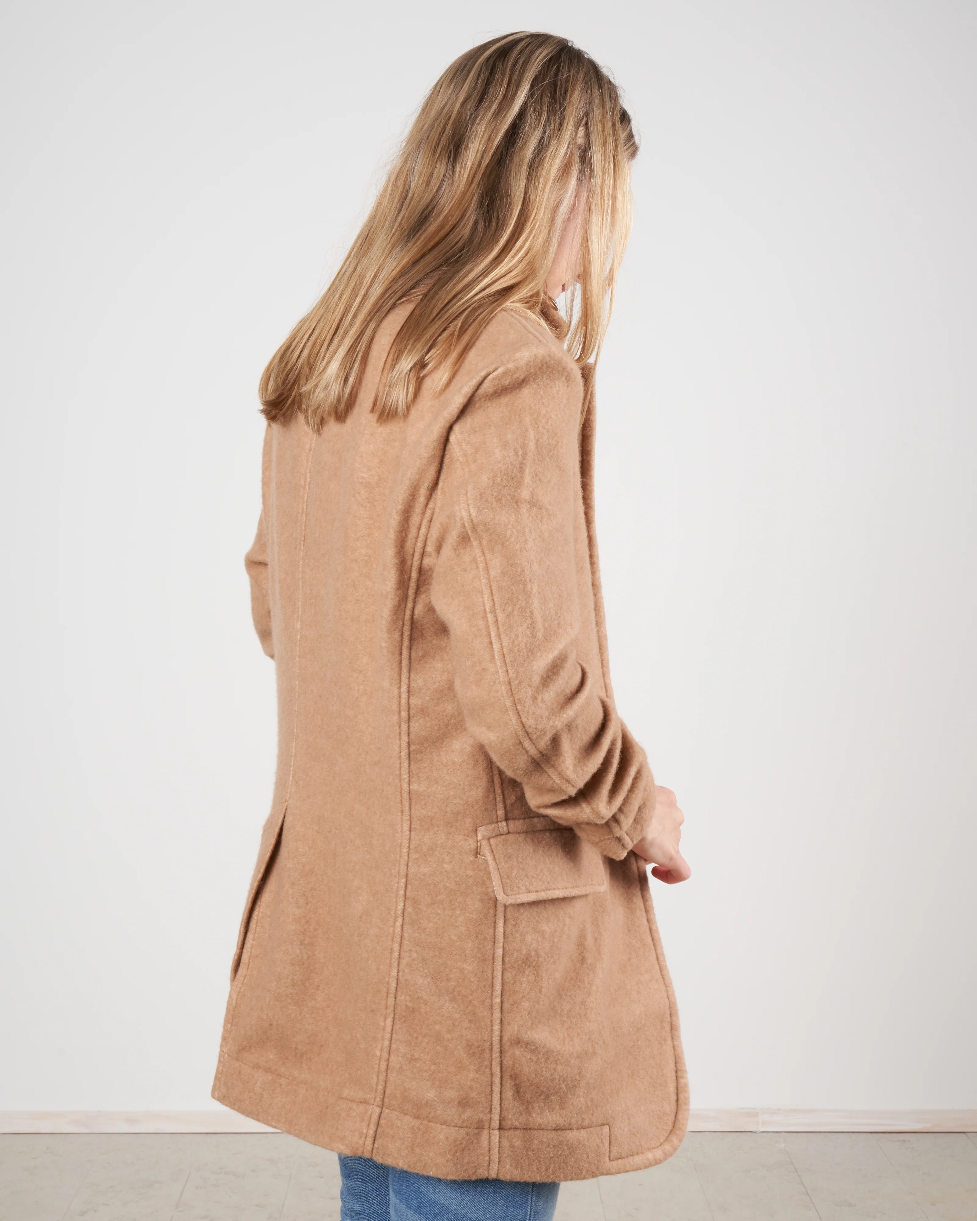oversized ragged blazer - camel - Image 4