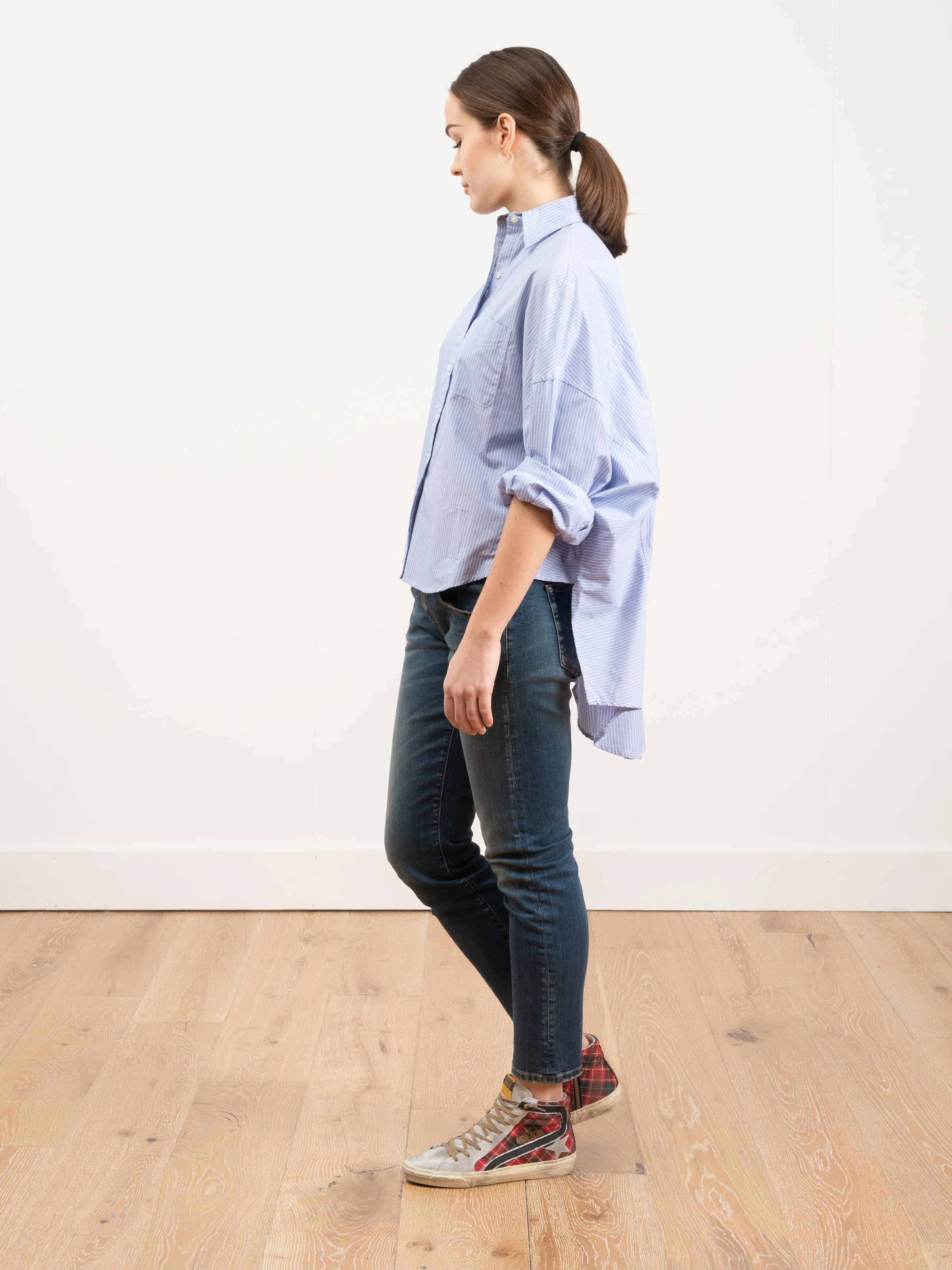 oversized shirt - blue stripe - Image 2