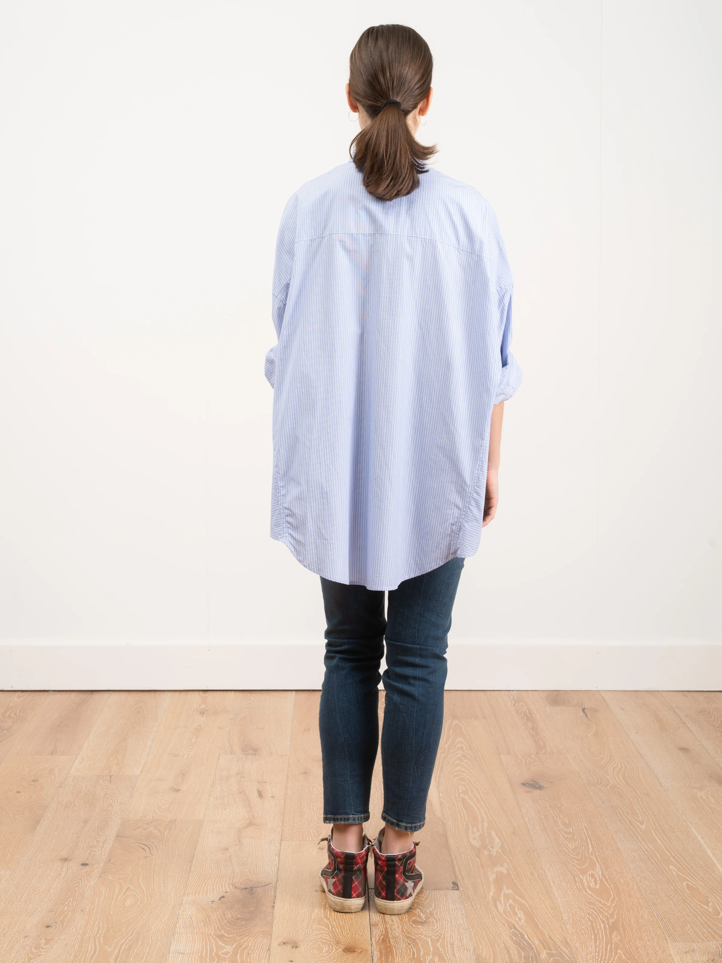 oversized shirt - blue stripe - Image 3