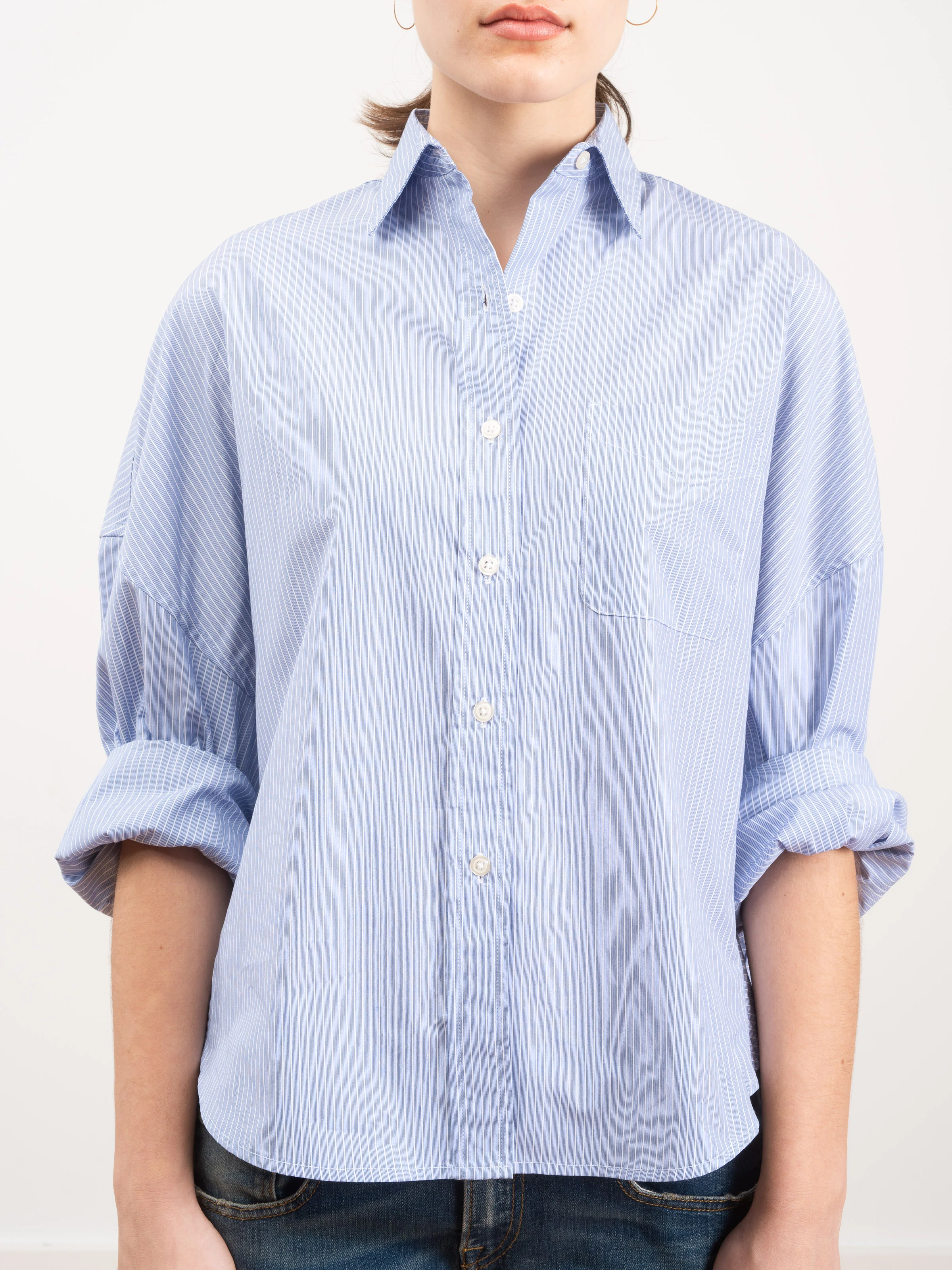 oversized shirt - blue stripe - Image 4