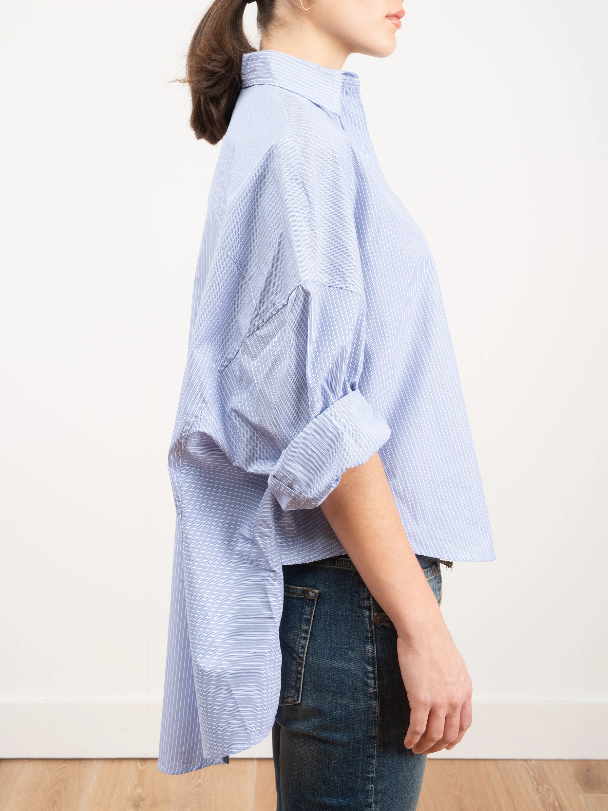 oversized shirt - blue stripe - Image 5