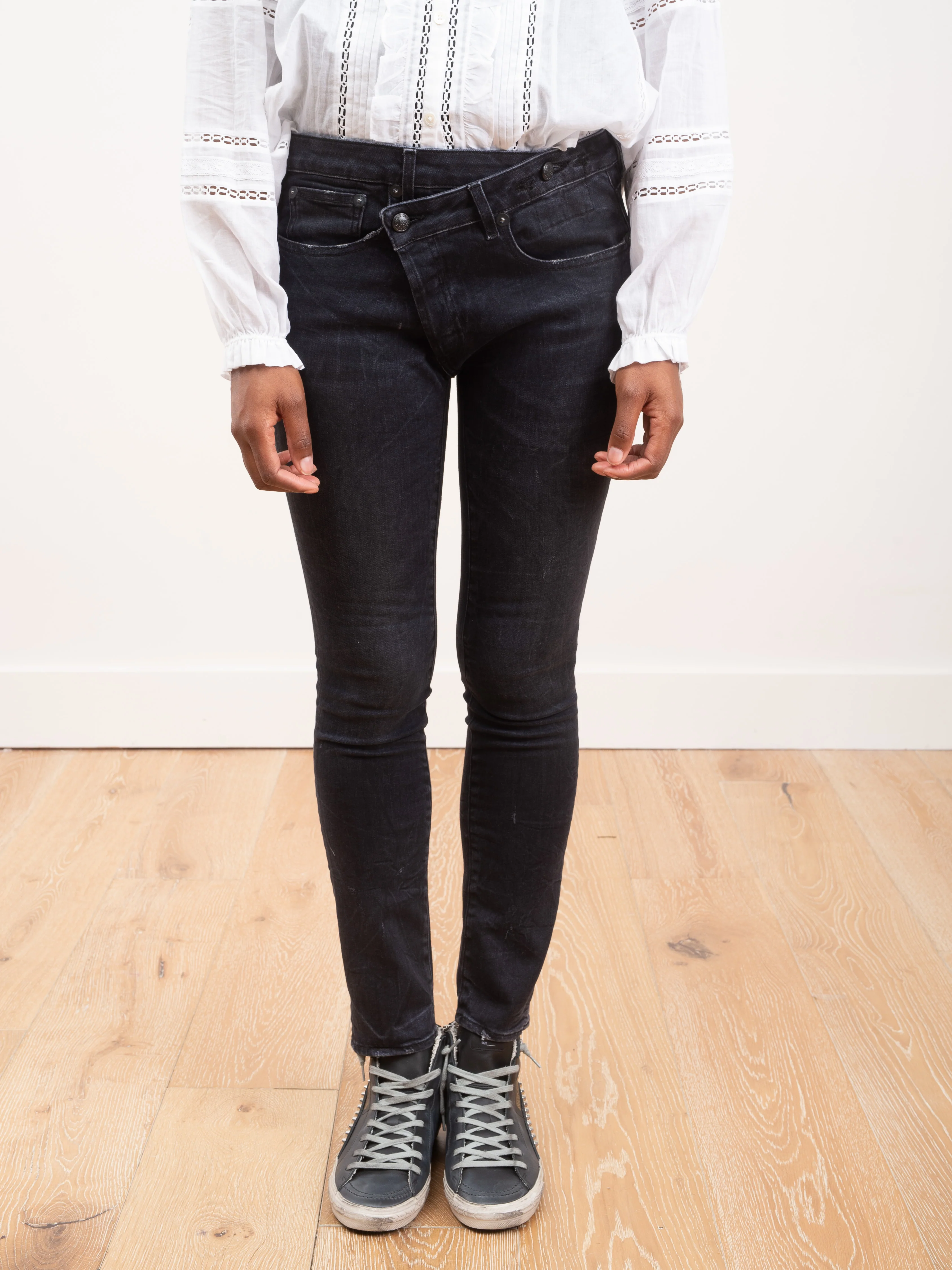 crossover skinny jeans - black marble - Image 3