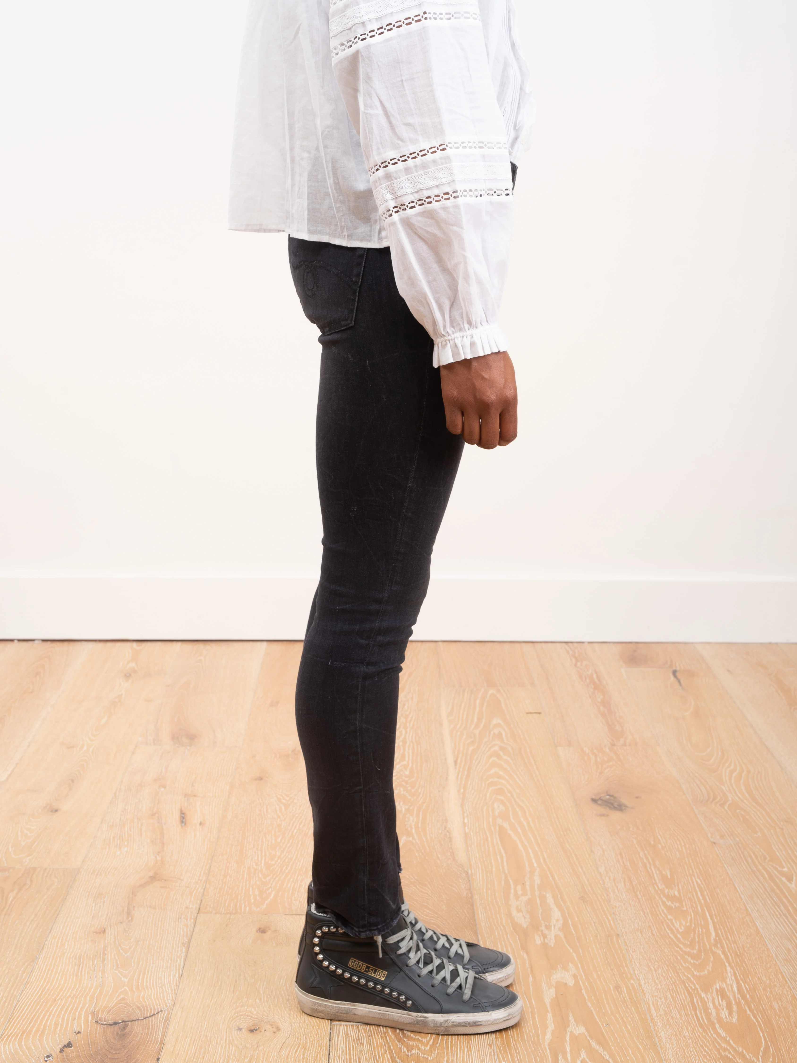 crossover skinny jeans - black marble - Image 4
